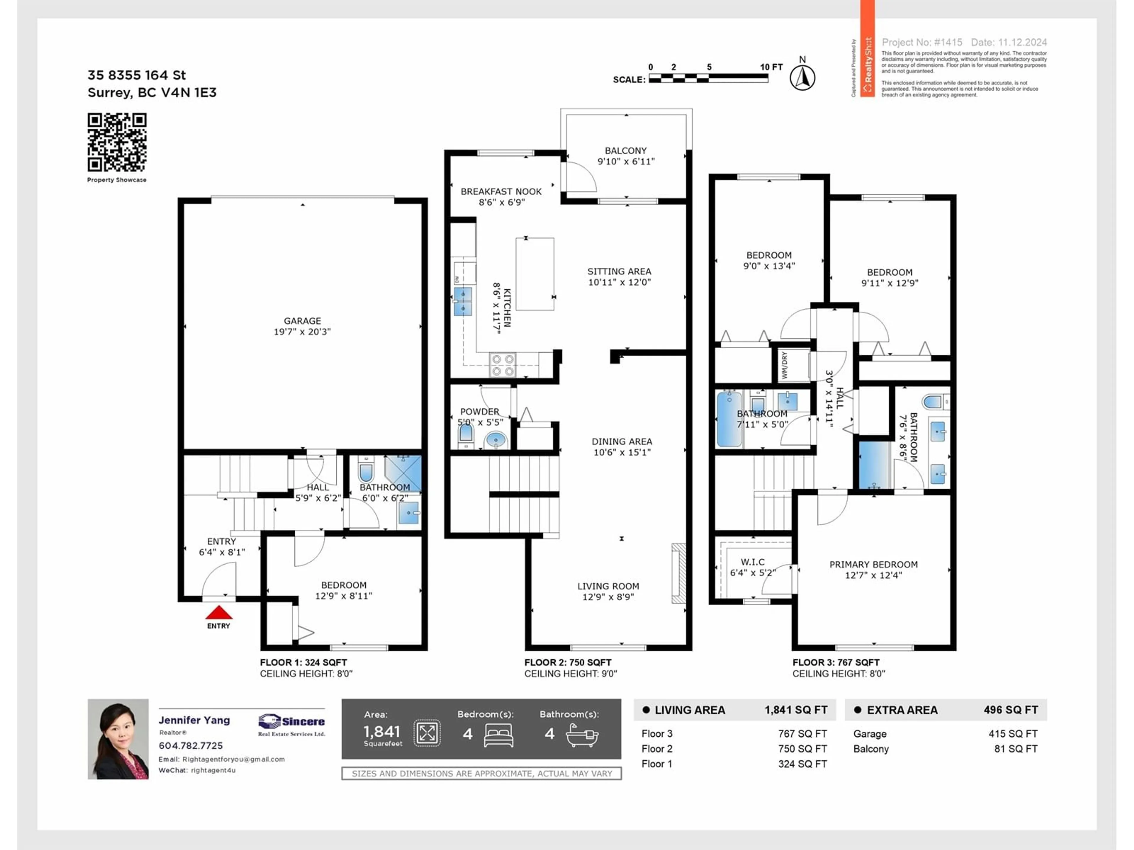 Floor plan for 35 8355 164 STREET, Surrey British Columbia V4N1E3