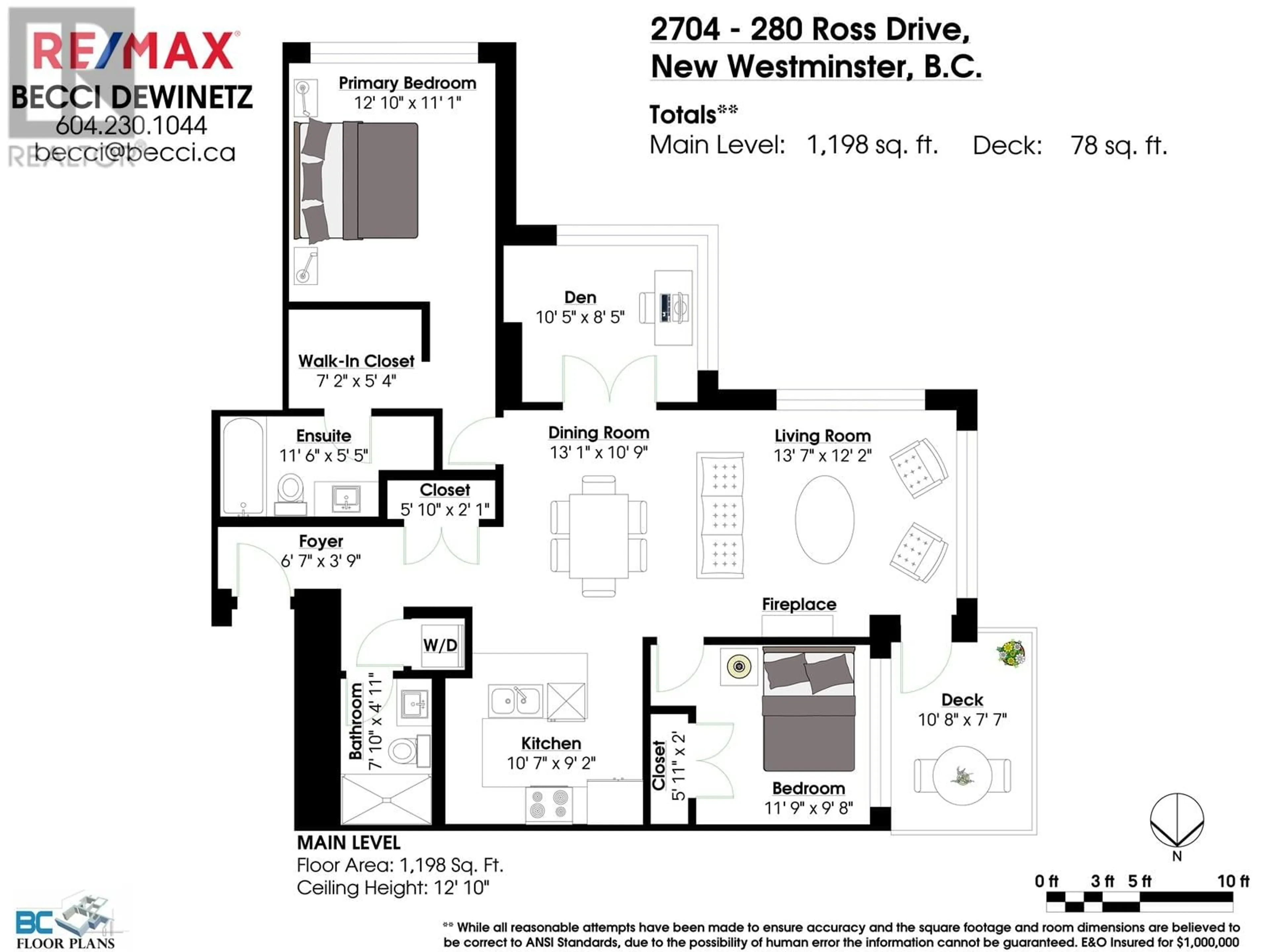 Floor plan for 2704 280 ROSS DRIVE, New Westminster British Columbia V3L0C2