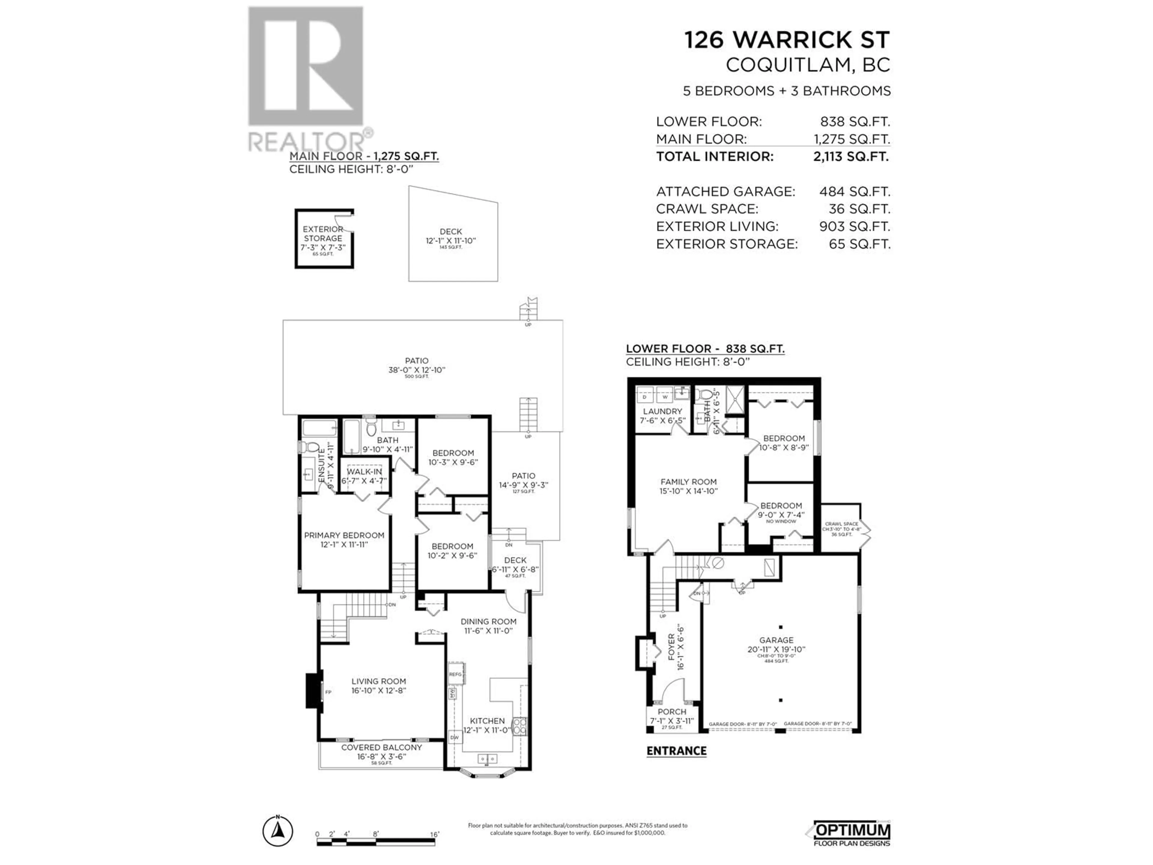 Floor plan for 126 WARRICK STREET, Coquitlam British Columbia V3K5L4