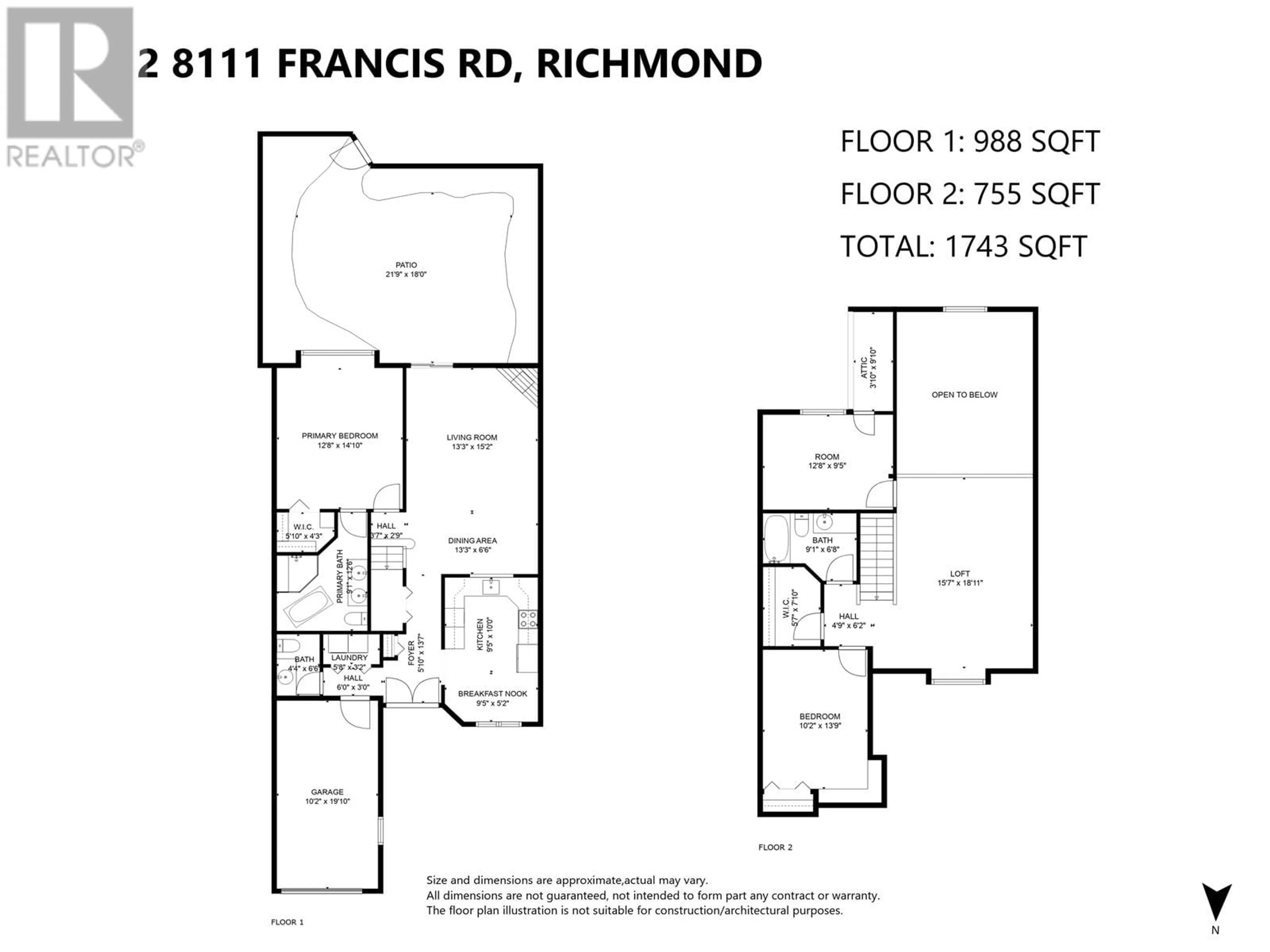 Floor plan for 2 8111 FRANCIS ROAD, Richmond British Columbia V6Y3R3