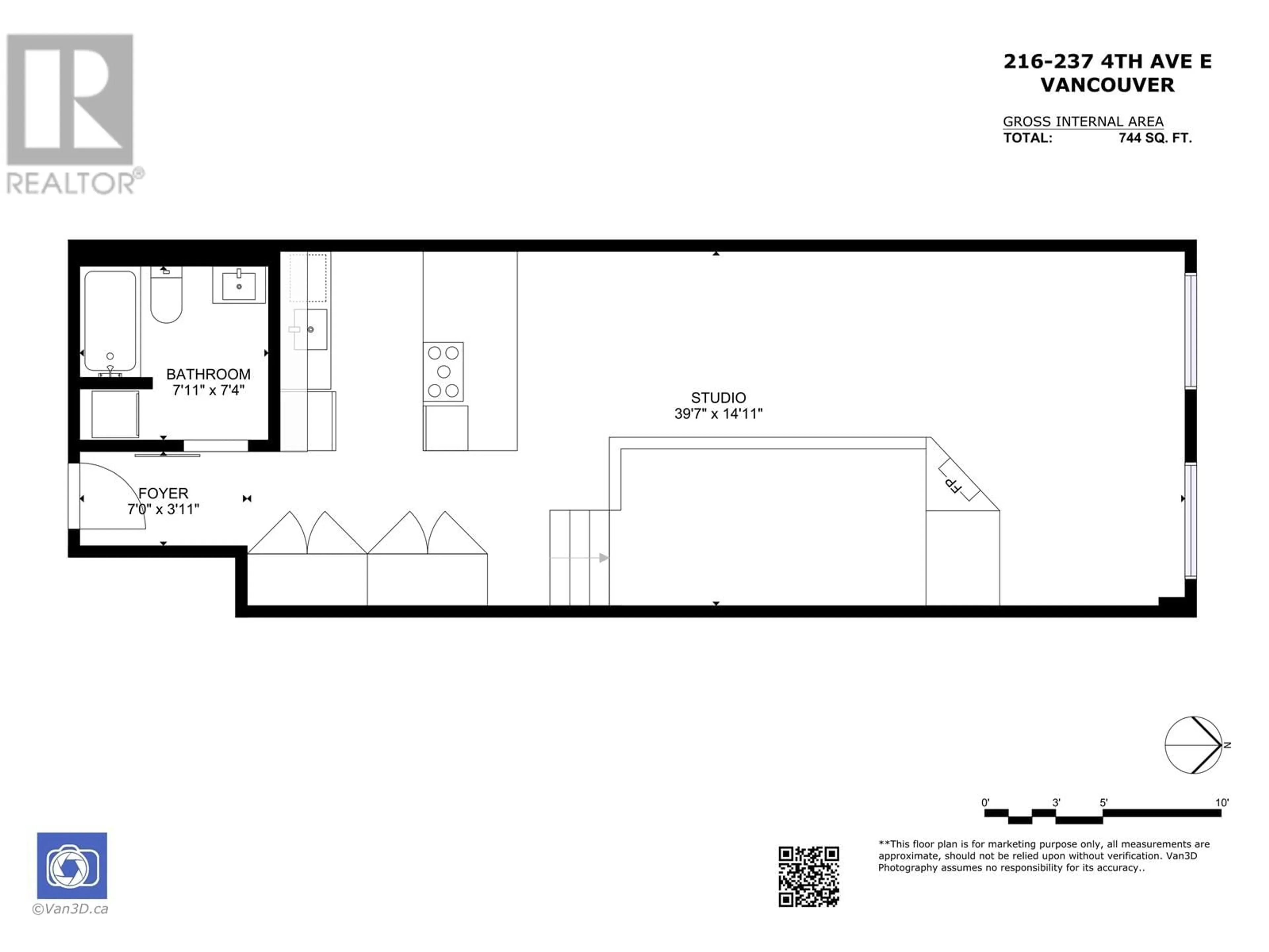 Floor plan for 216 237 E 4TH AVENUE, Vancouver British Columbia V5T4R4