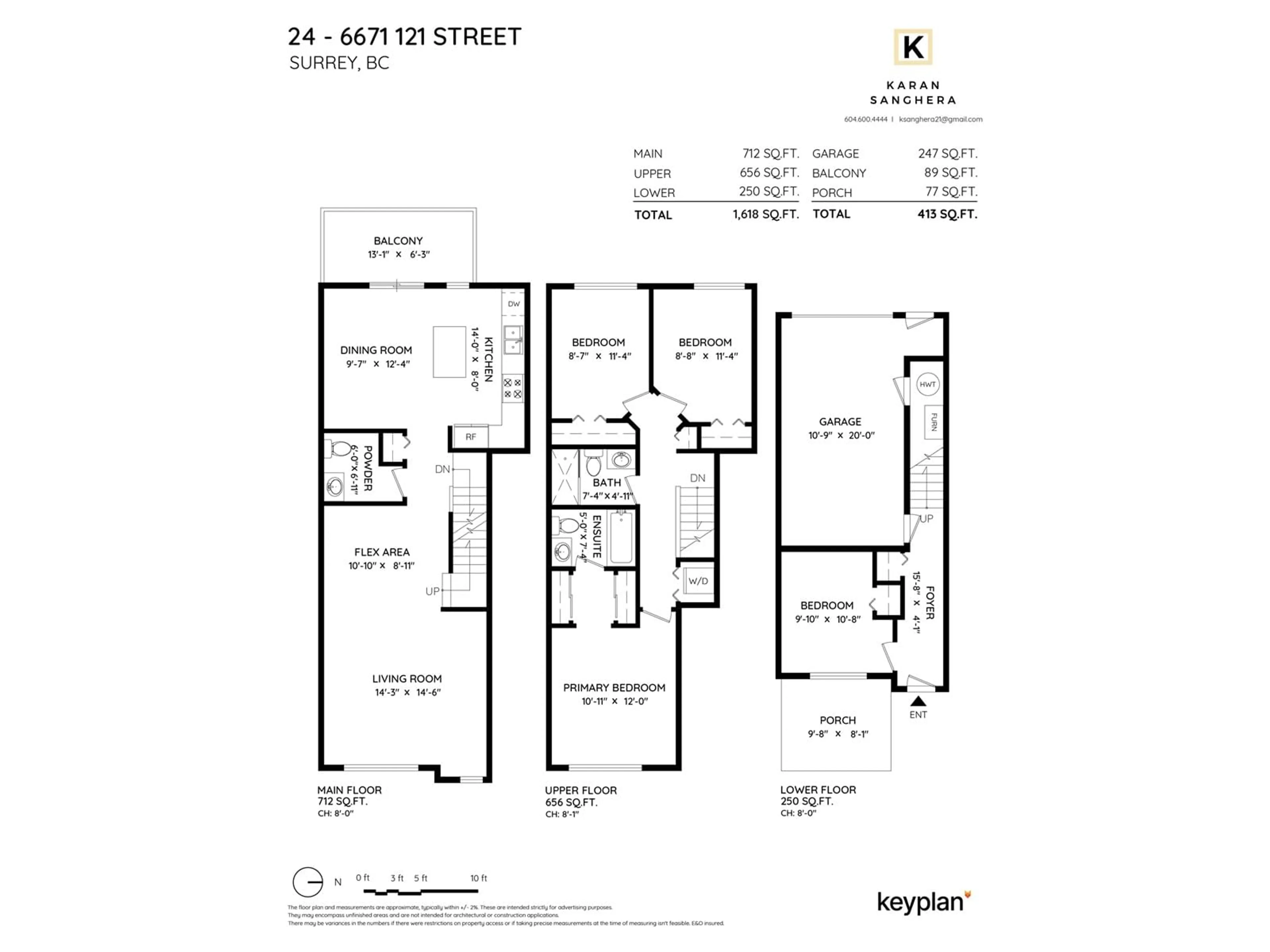 Floor plan for 24 6671 121 STREET, Surrey British Columbia V3W1T9