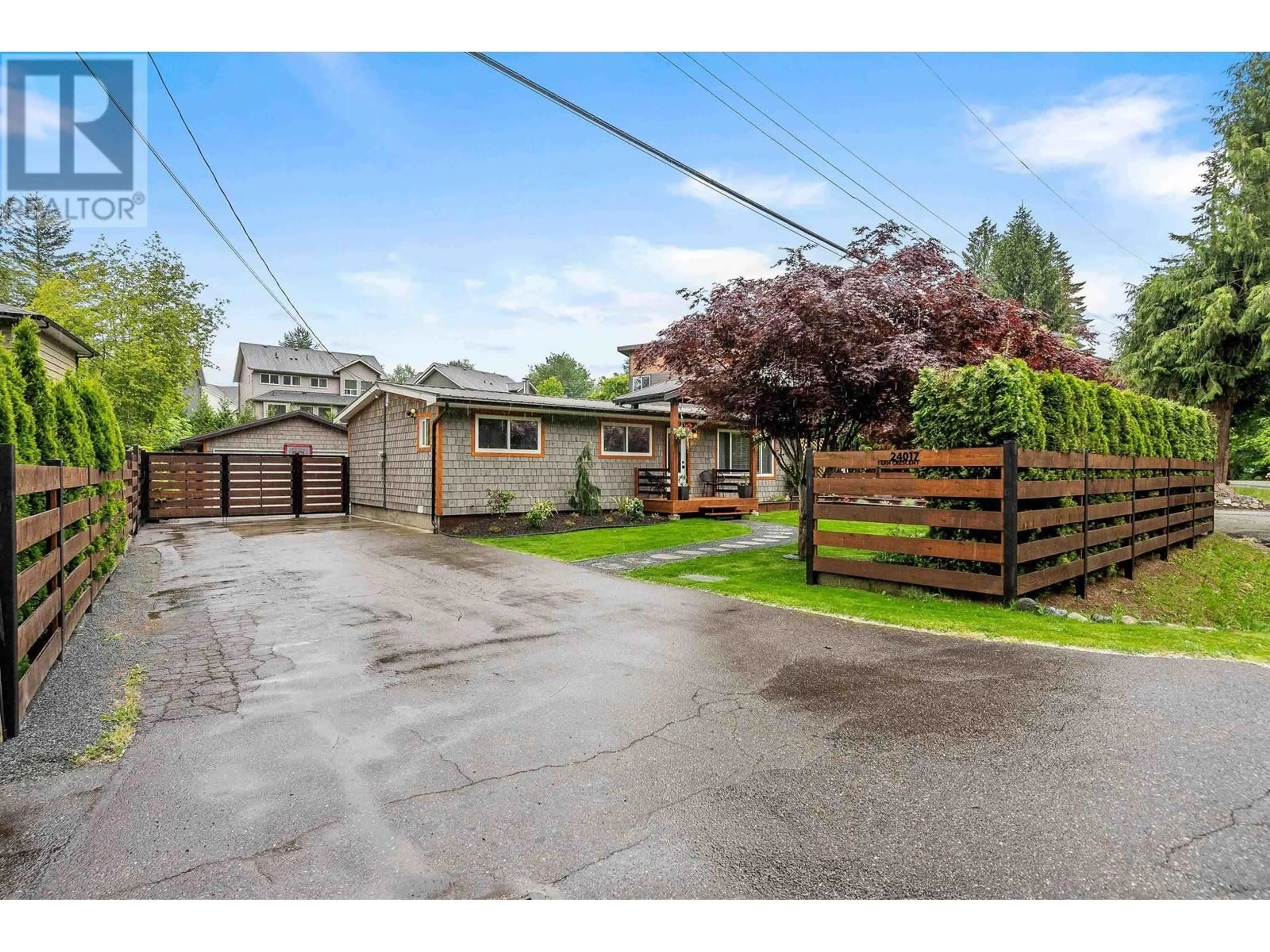 Frontside or backside of a home, the fenced backyard for 24017 FERN CRESCENT, Maple Ridge British Columbia V4R2R7