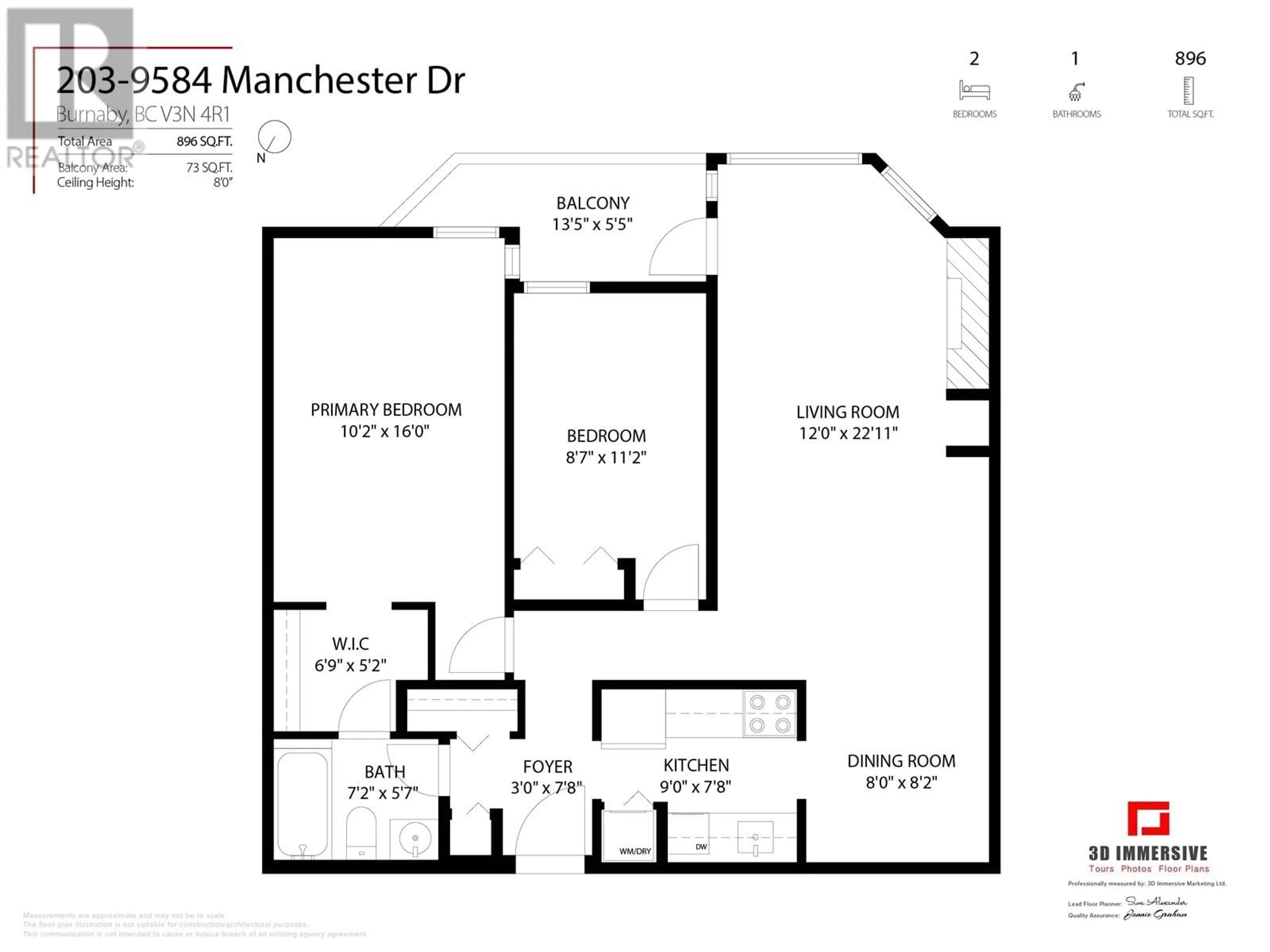 Floor plan for 203 9584 MANCHESTER DRIVE, Burnaby British Columbia V3N4R1