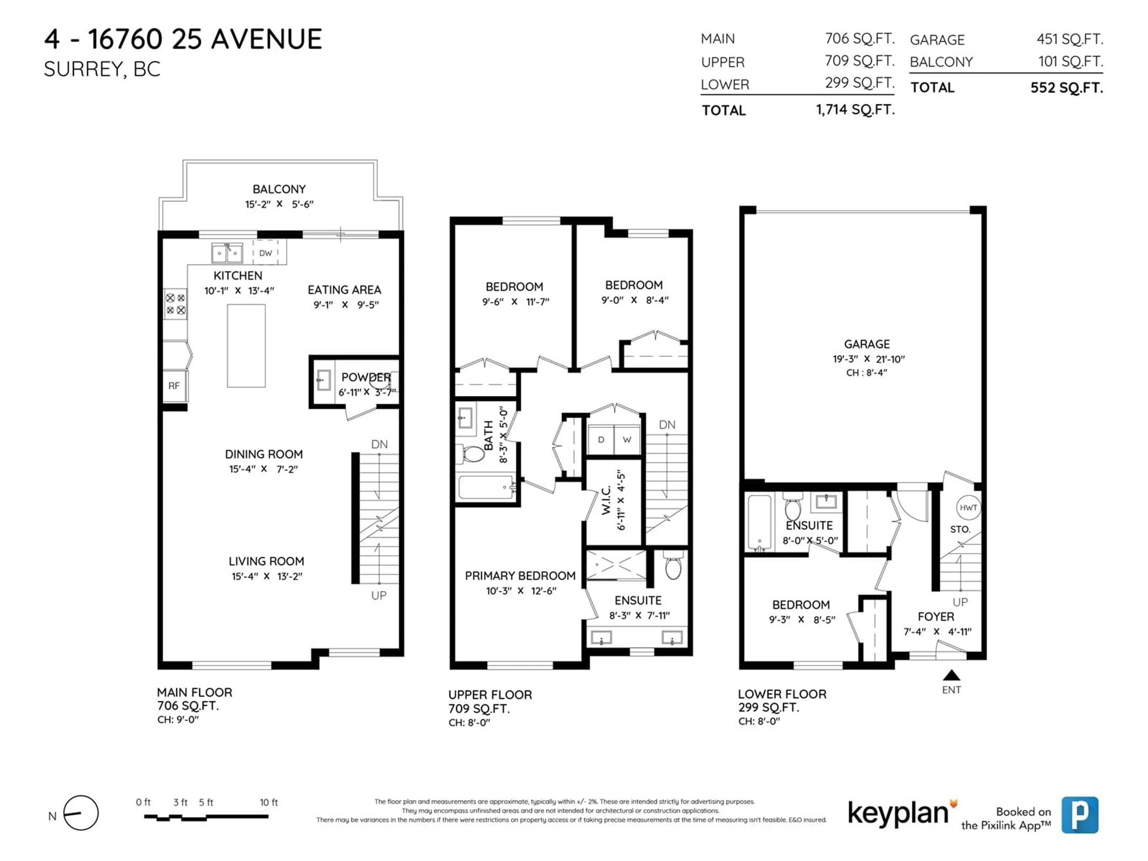 Floor plan for 4 16760 25 AVENUE, Surrey British Columbia V3Z0W4