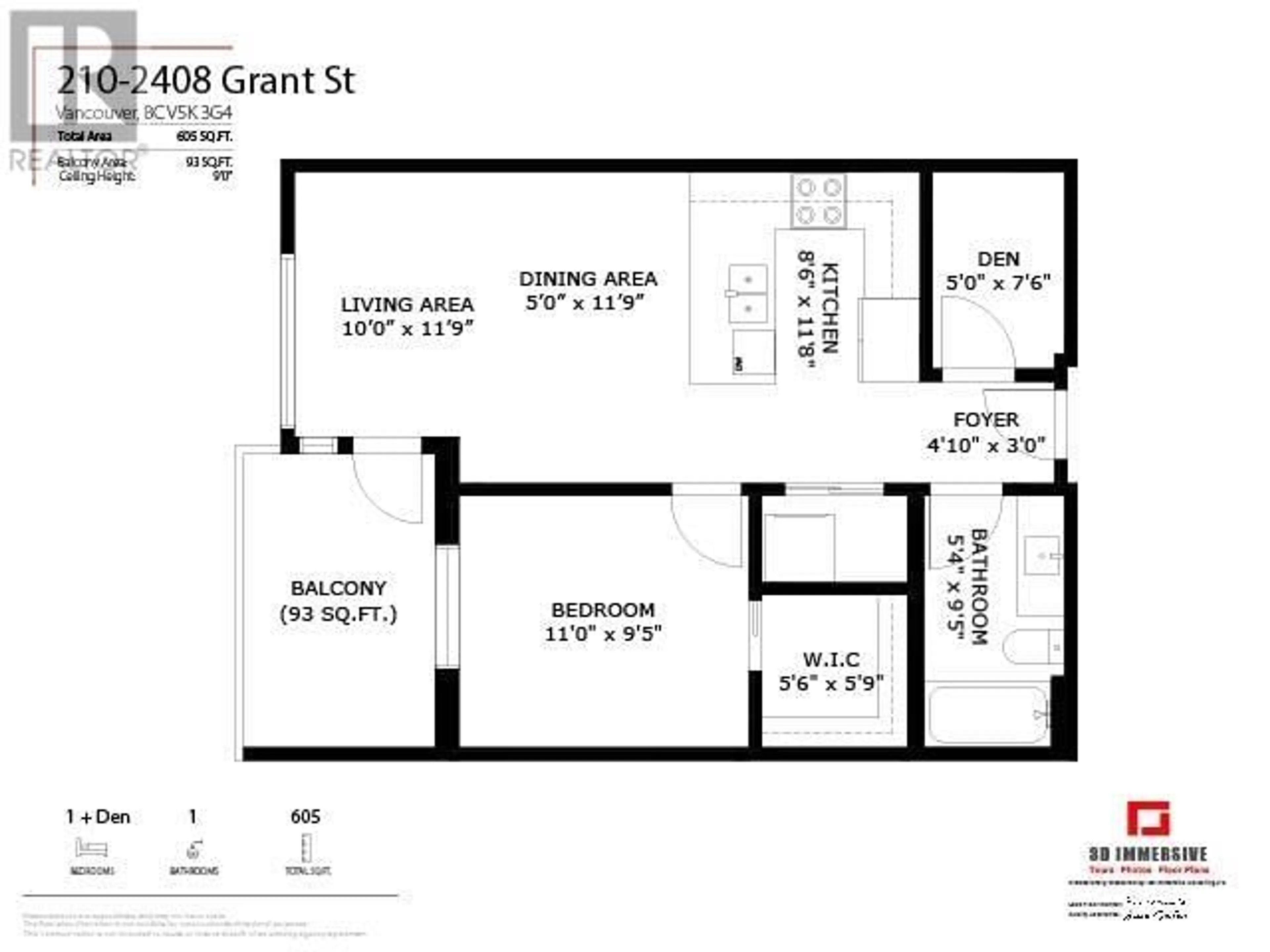 Floor plan for 210 2408 GRANT STREET, Vancouver British Columbia V5K3G4