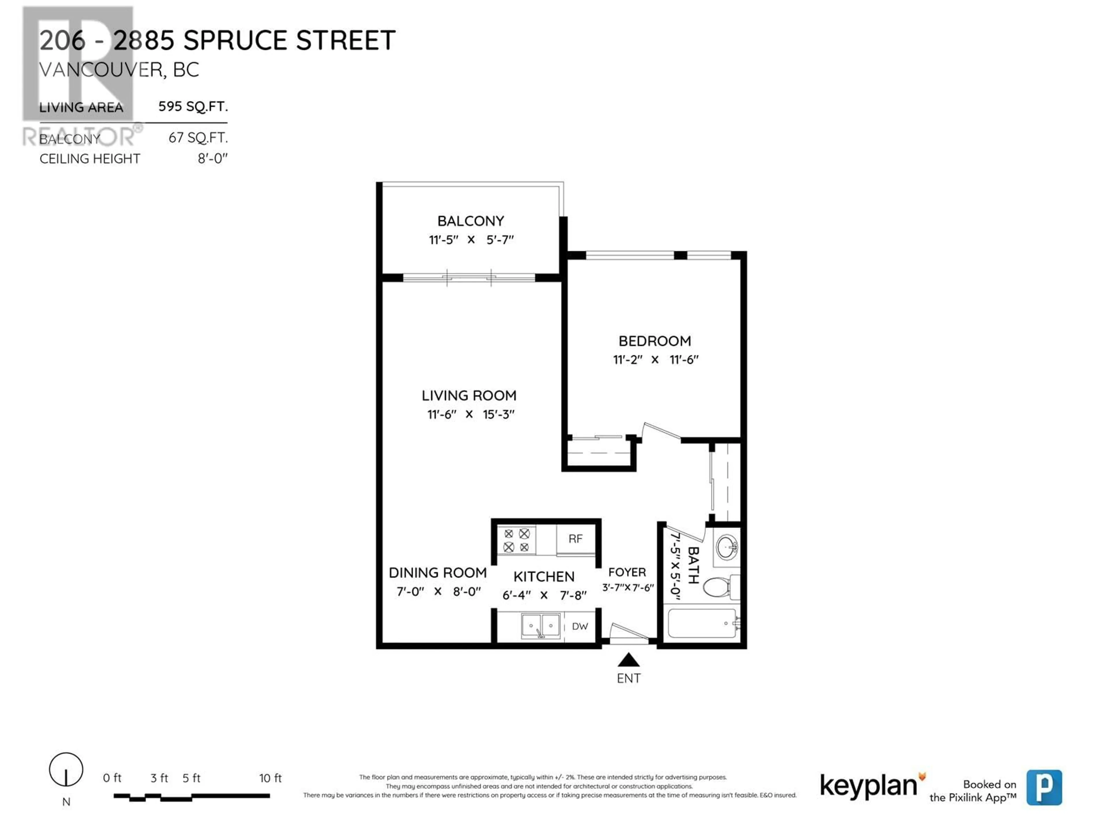 Floor plan for 206 2885 SPRUCE STREET, Vancouver British Columbia V6H2R4