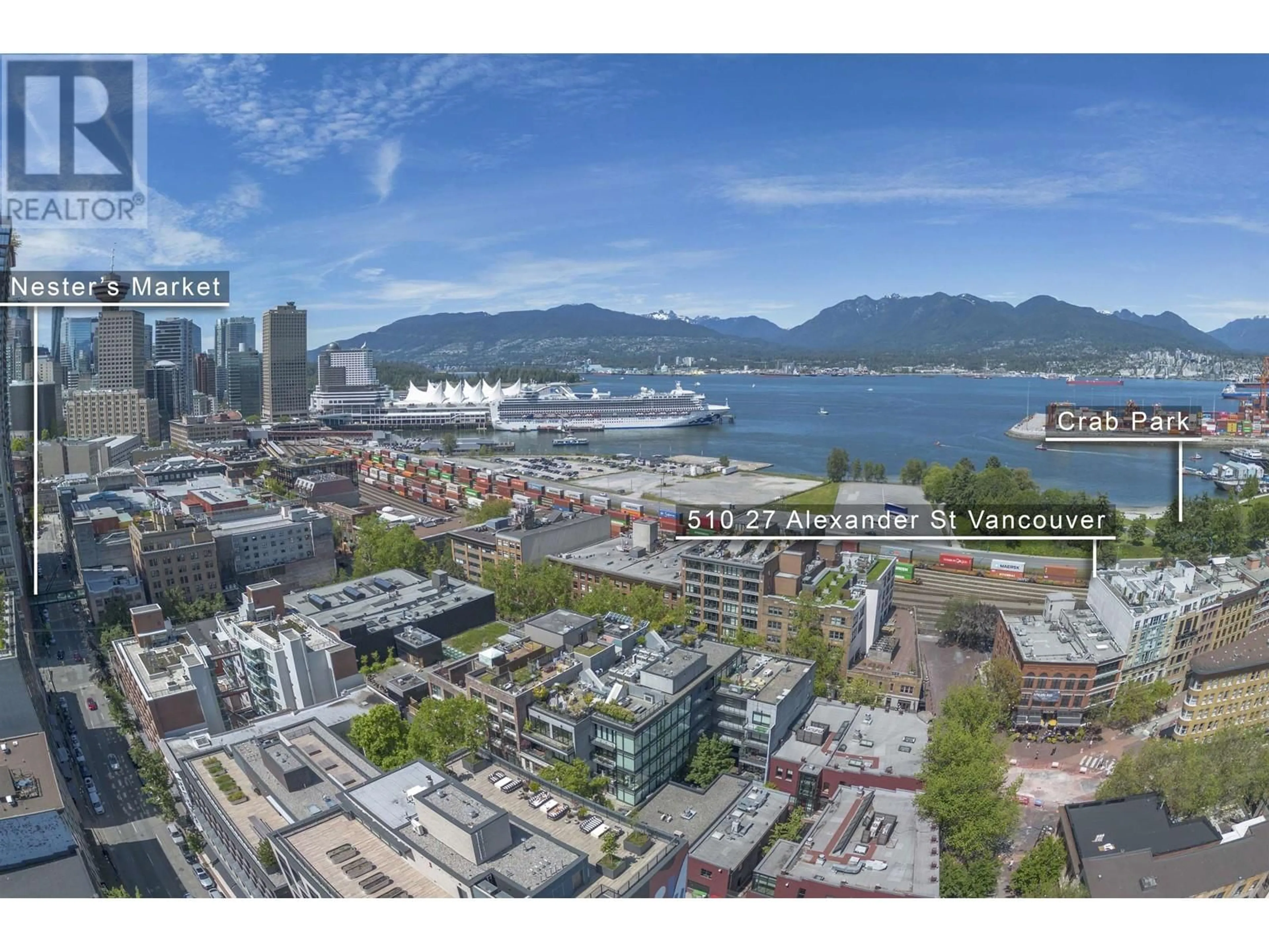 A pic from exterior of the house or condo, the view of city buildings for 510 27 ALEXANDER STREET, Vancouver British Columbia V6A1B2