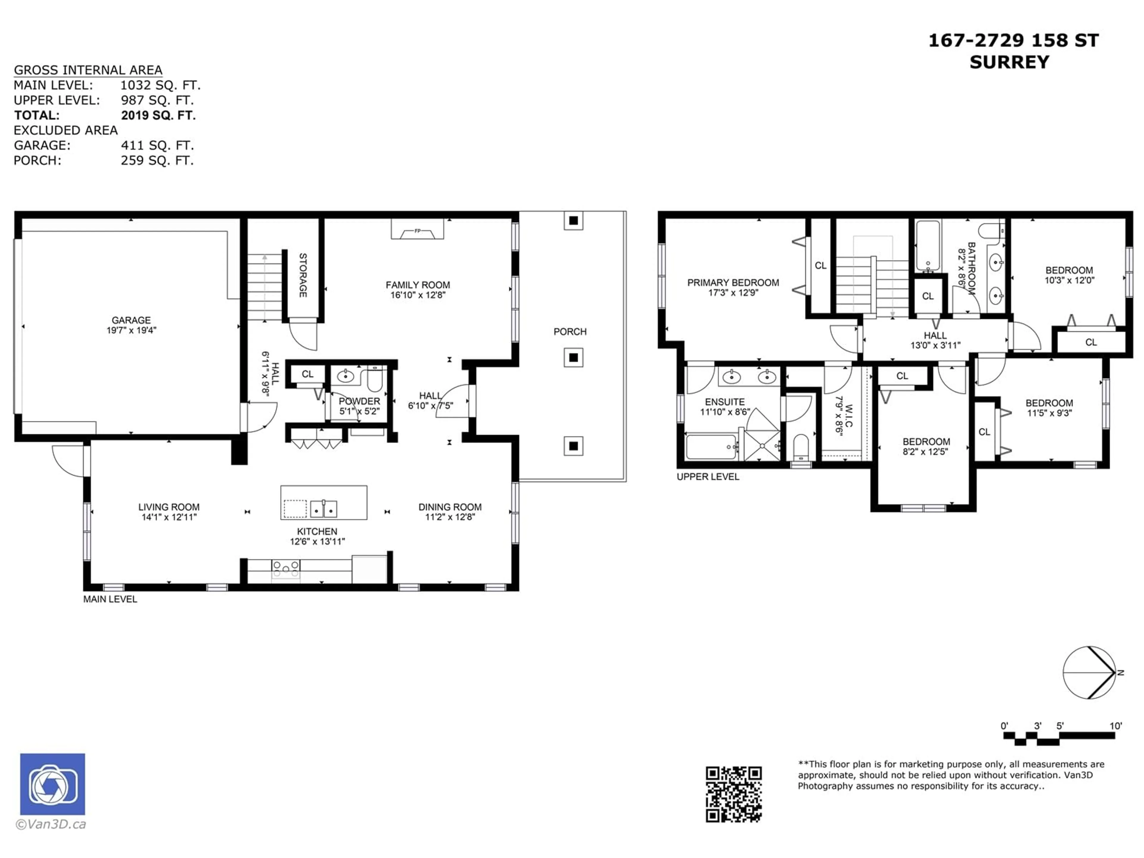 Floor plan for 167 2729 158 STREET, Surrey British Columbia V3Z1P4