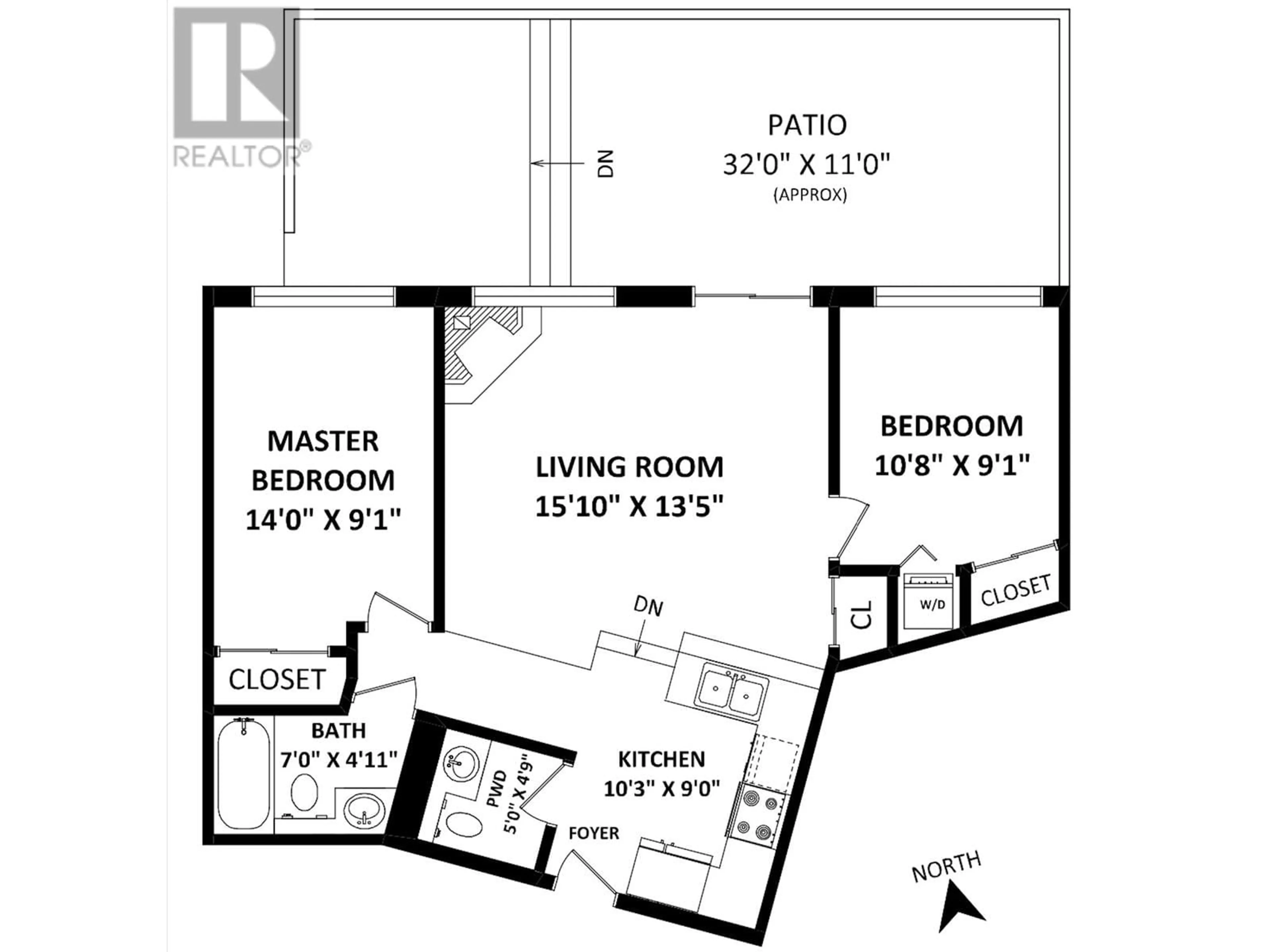 Floor plan for 202 3089 OAK STREET, Vancouver British Columbia V6H2K8