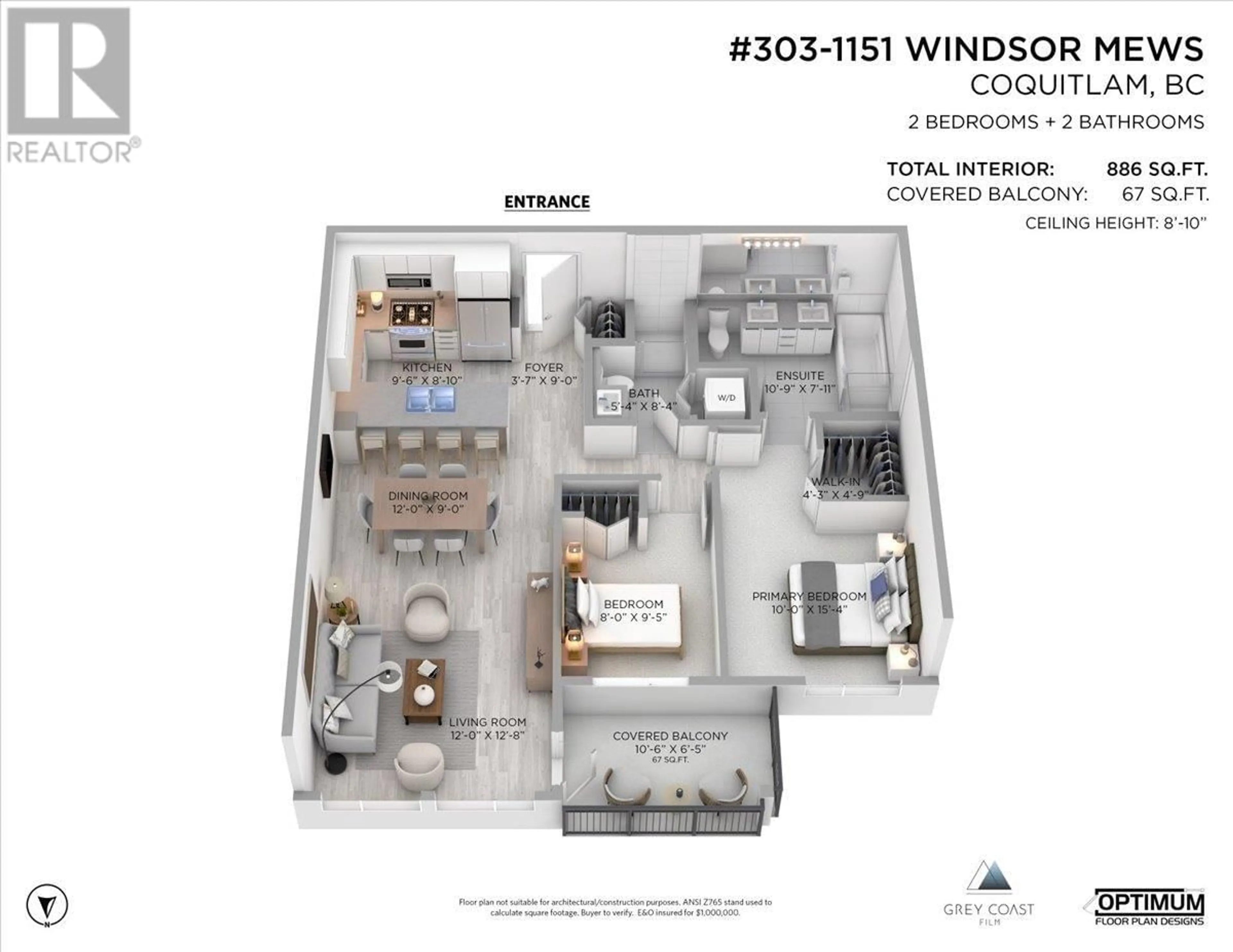 Floor plan for 303 1151 WINDSOR MEWS, Coquitlam British Columbia V3B0M9