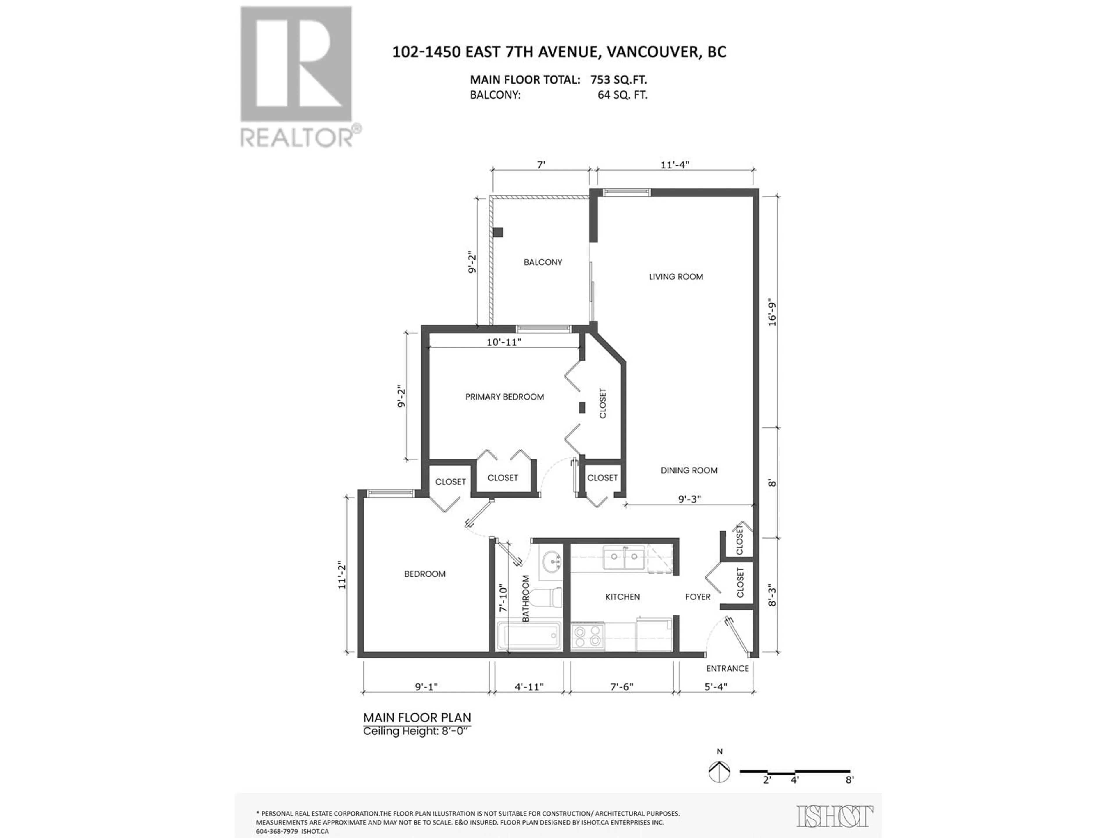 Floor plan for 102 1450 E 7 AVENUE, Vancouver British Columbia V5N1R8