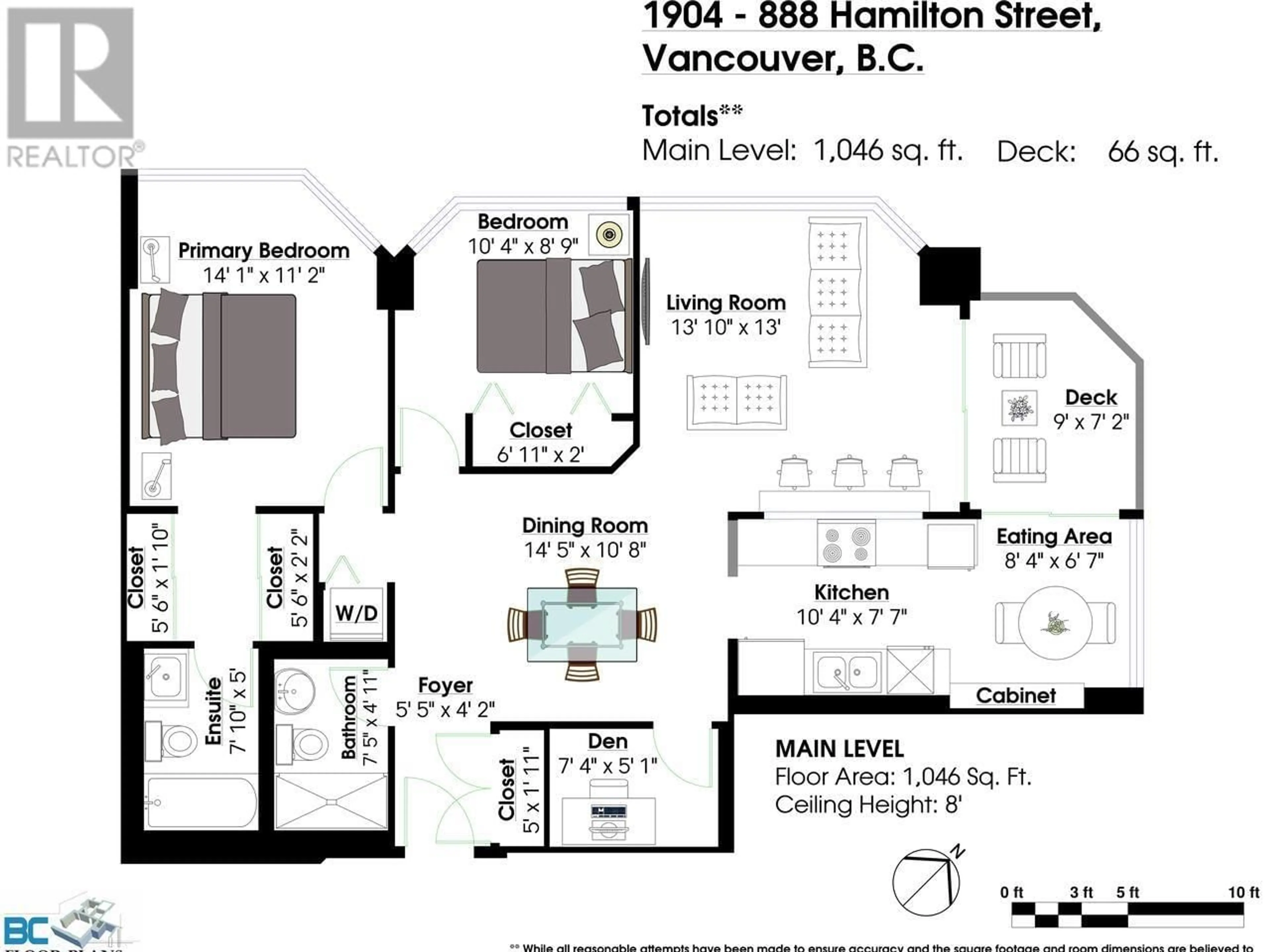 Floor plan for 1904 888 HAMILTON STREET, Vancouver British Columbia V6B5W4