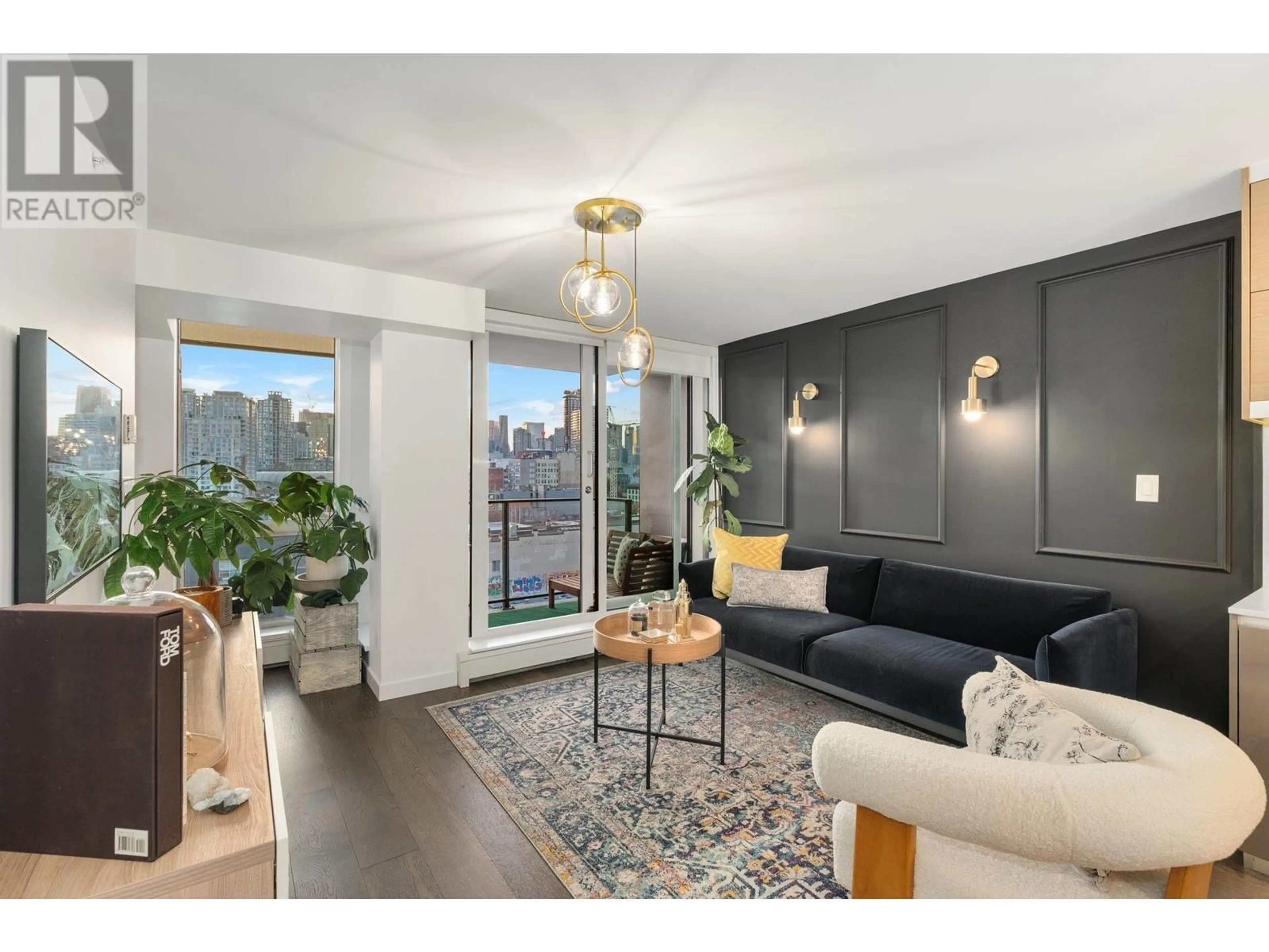 Living room, wood floors for 908 189 KEEFER STREET, Vancouver British Columbia V6A0C8