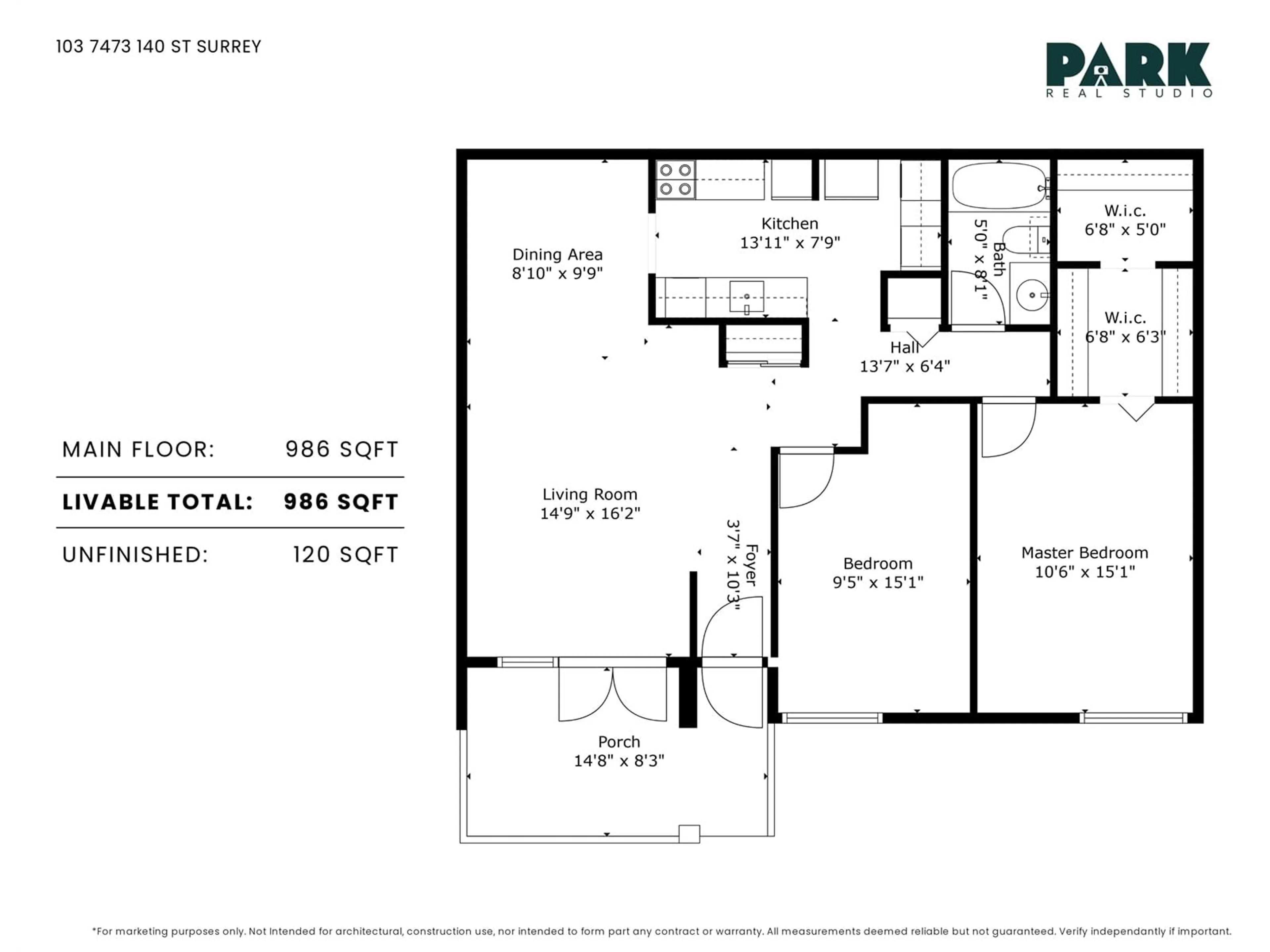 Floor plan for 103 7473 140 STREET, Surrey British Columbia V3W6G5