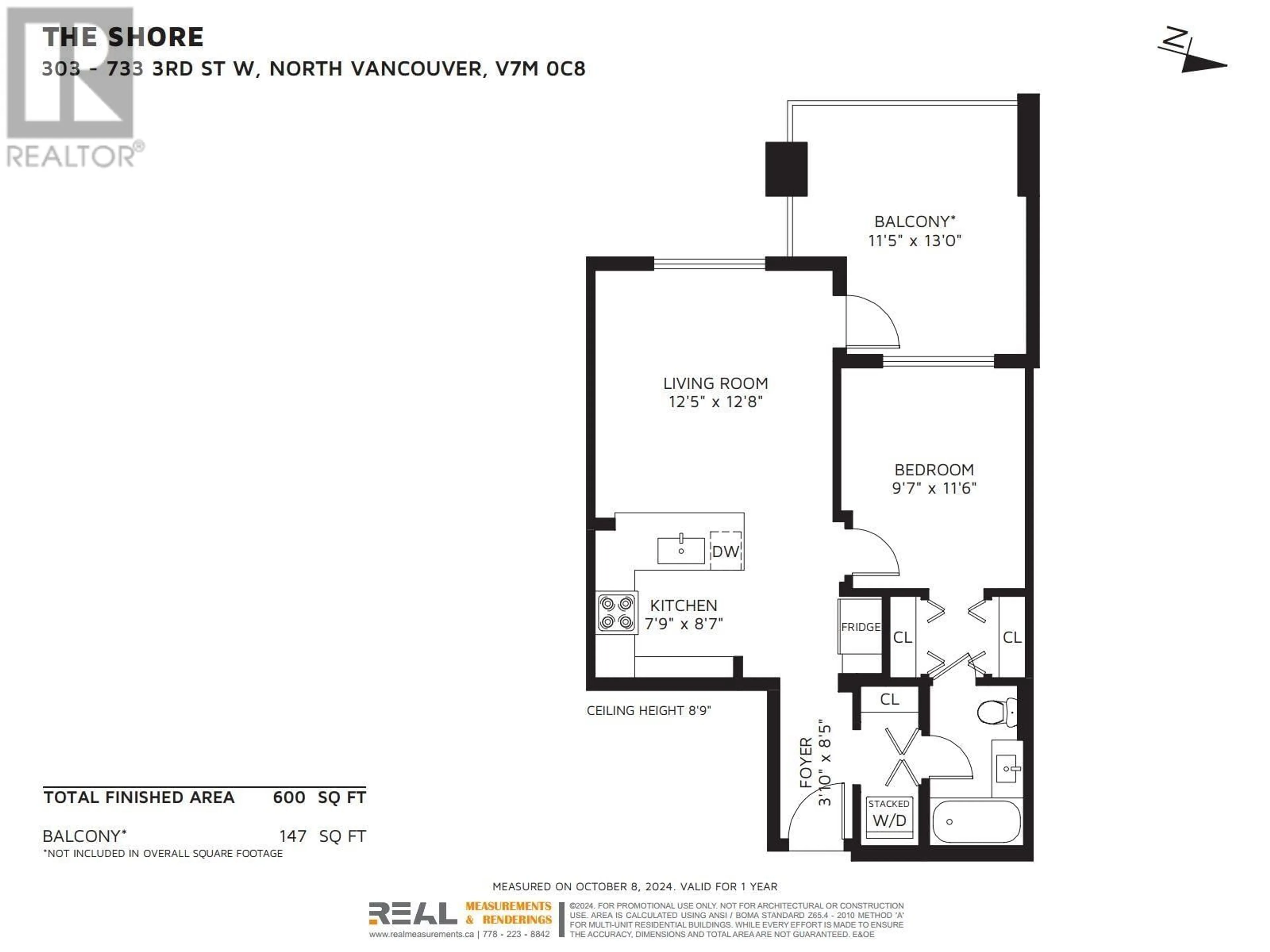 Floor plan for 303 733 W 3RD STREET, North Vancouver British Columbia V7M0C8