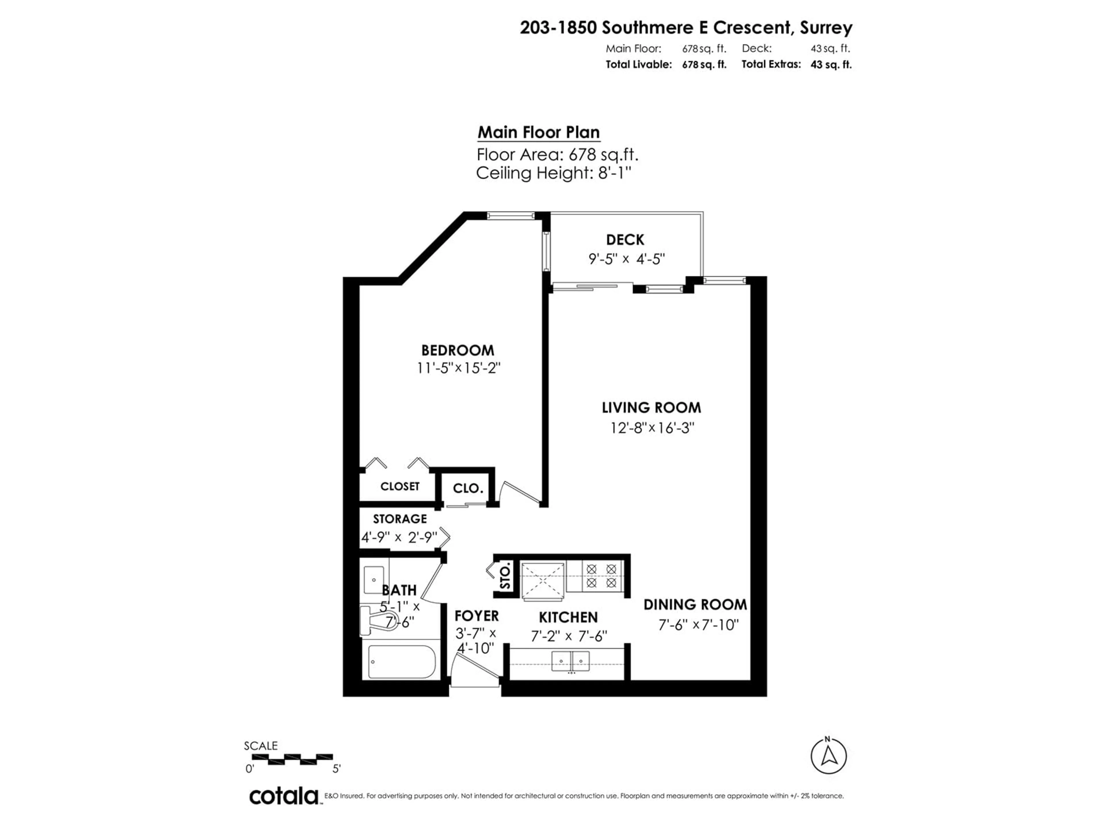 Floor plan for 203 1850 E SOUTHMERE CRESCENT, Surrey British Columbia V4A6Y6