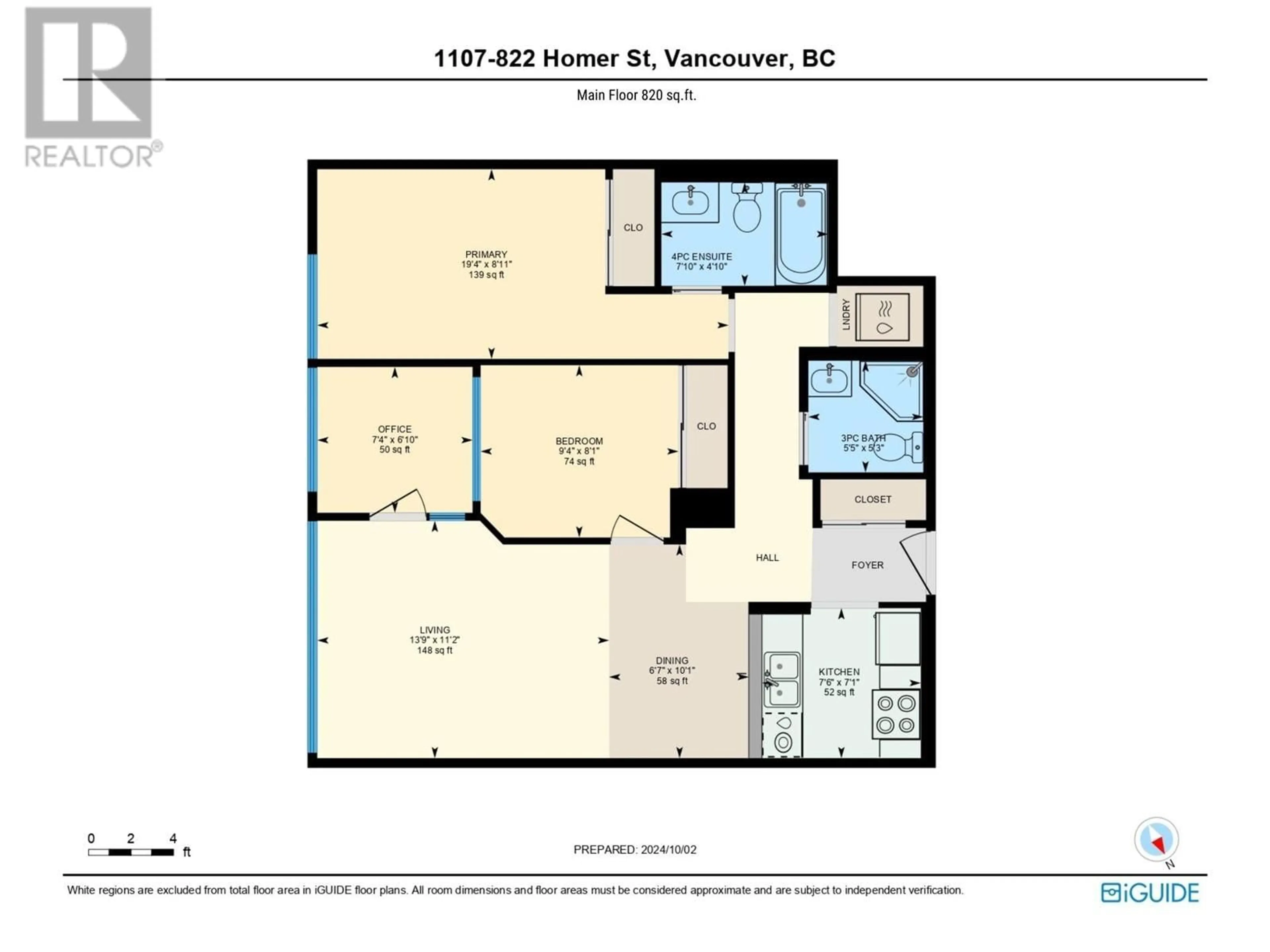 Floor plan for 1107 822 HOMER STREET, Vancouver British Columbia V6B6M3