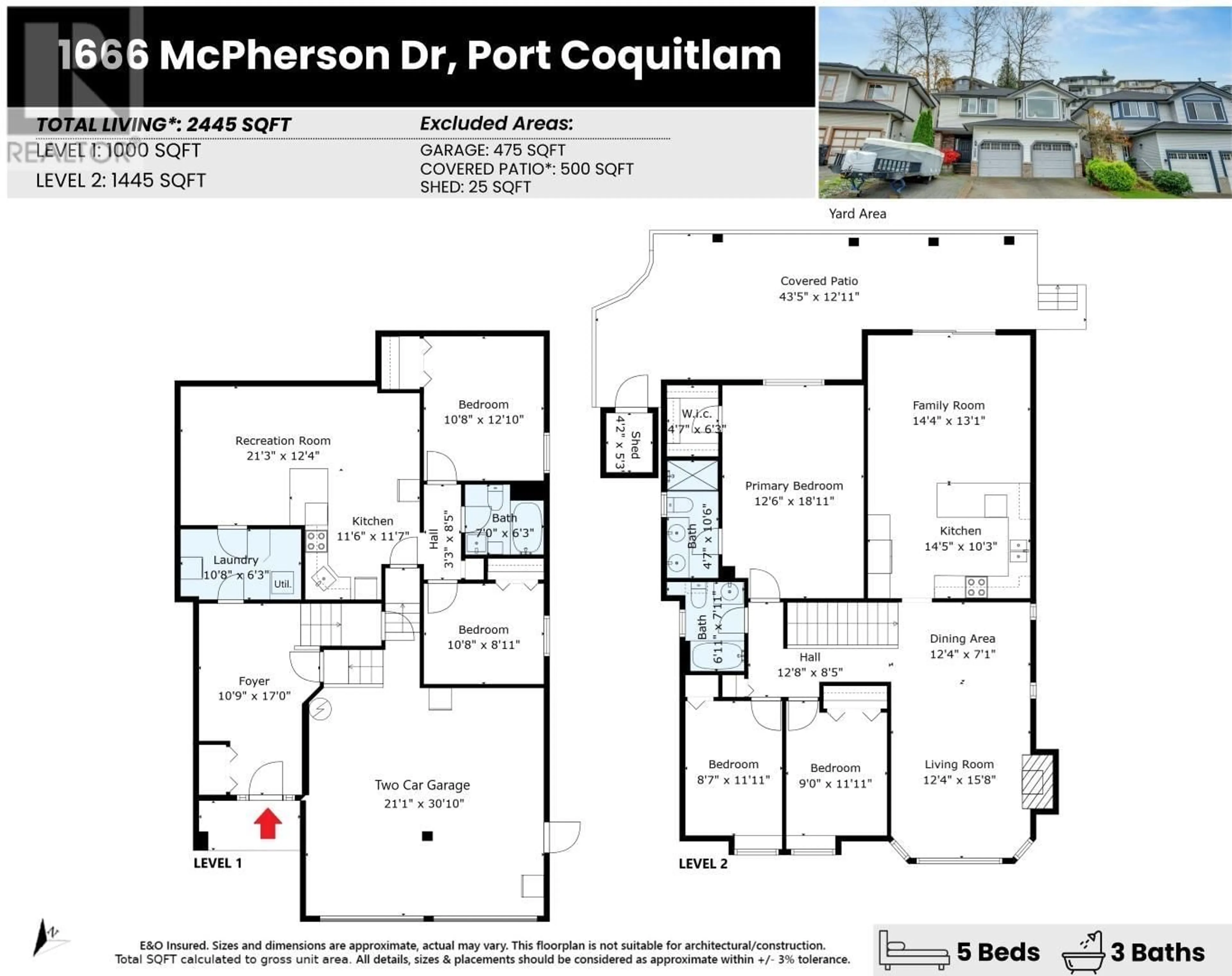 Floor plan for 1666 MCPHERSON DRIVE, Port Coquitlam British Columbia V3C6C9