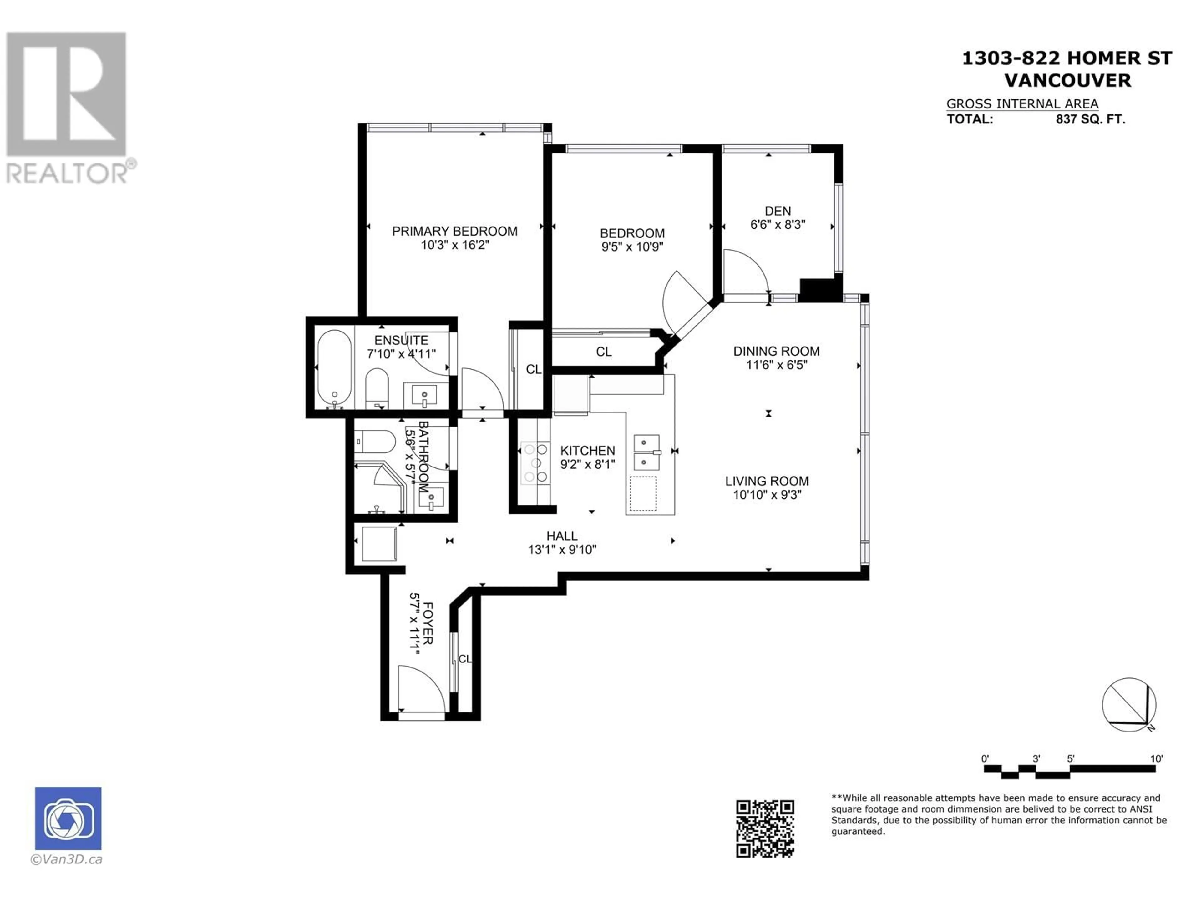 Floor plan for 1303 822 HOMER STREET, Vancouver British Columbia V6B6M3