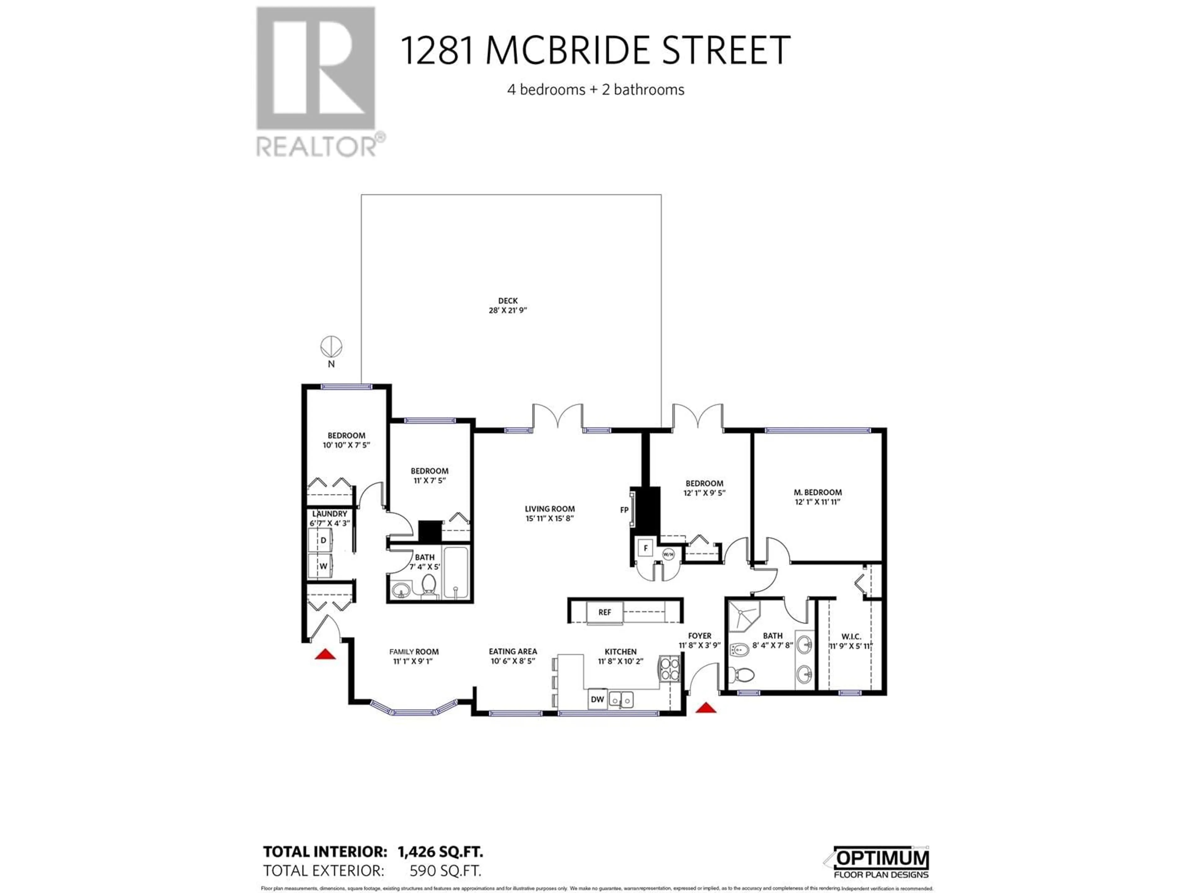 Floor plan for 1281 MCBRIDE STREET, North Vancouver British Columbia V7P1G2