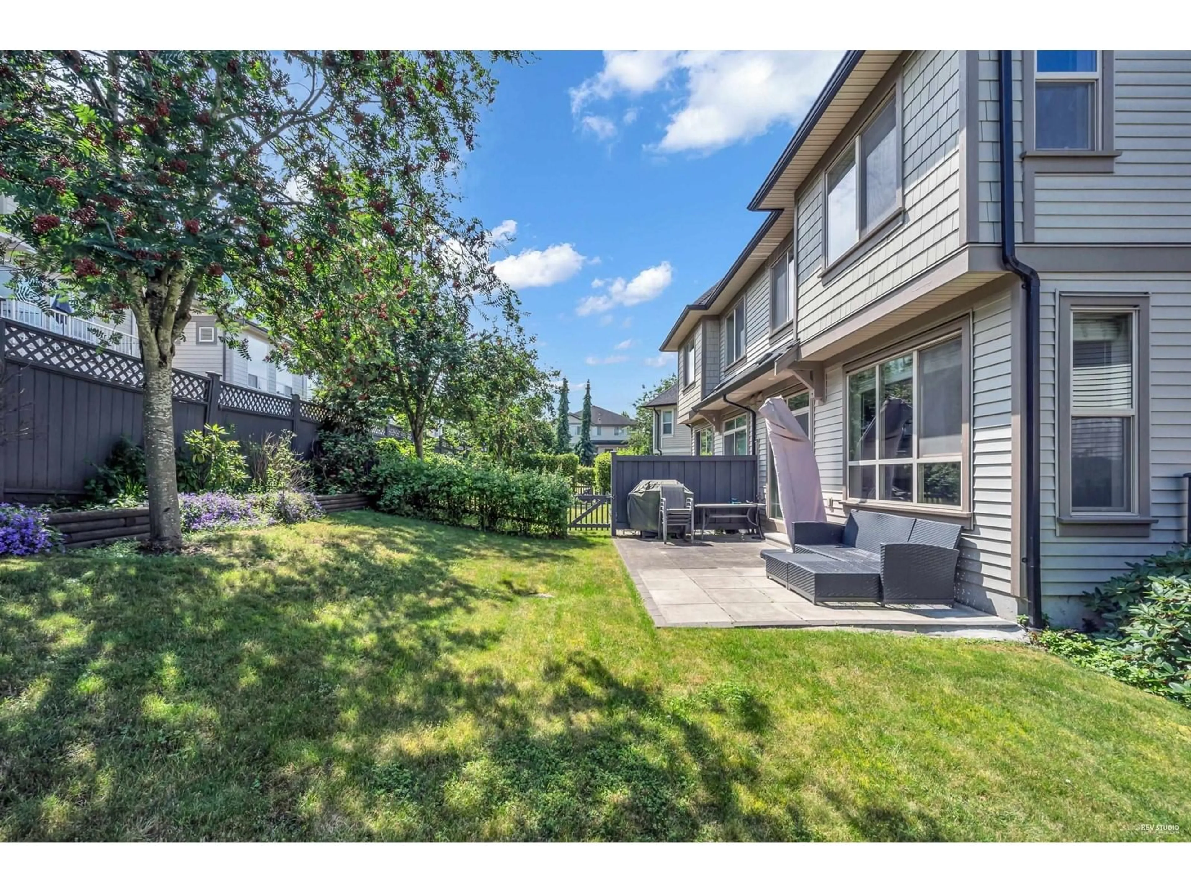 Frontside or backside of a home, the fenced backyard for 29 10595 DELSOM CRESCENT, Delta British Columbia V4C0C2