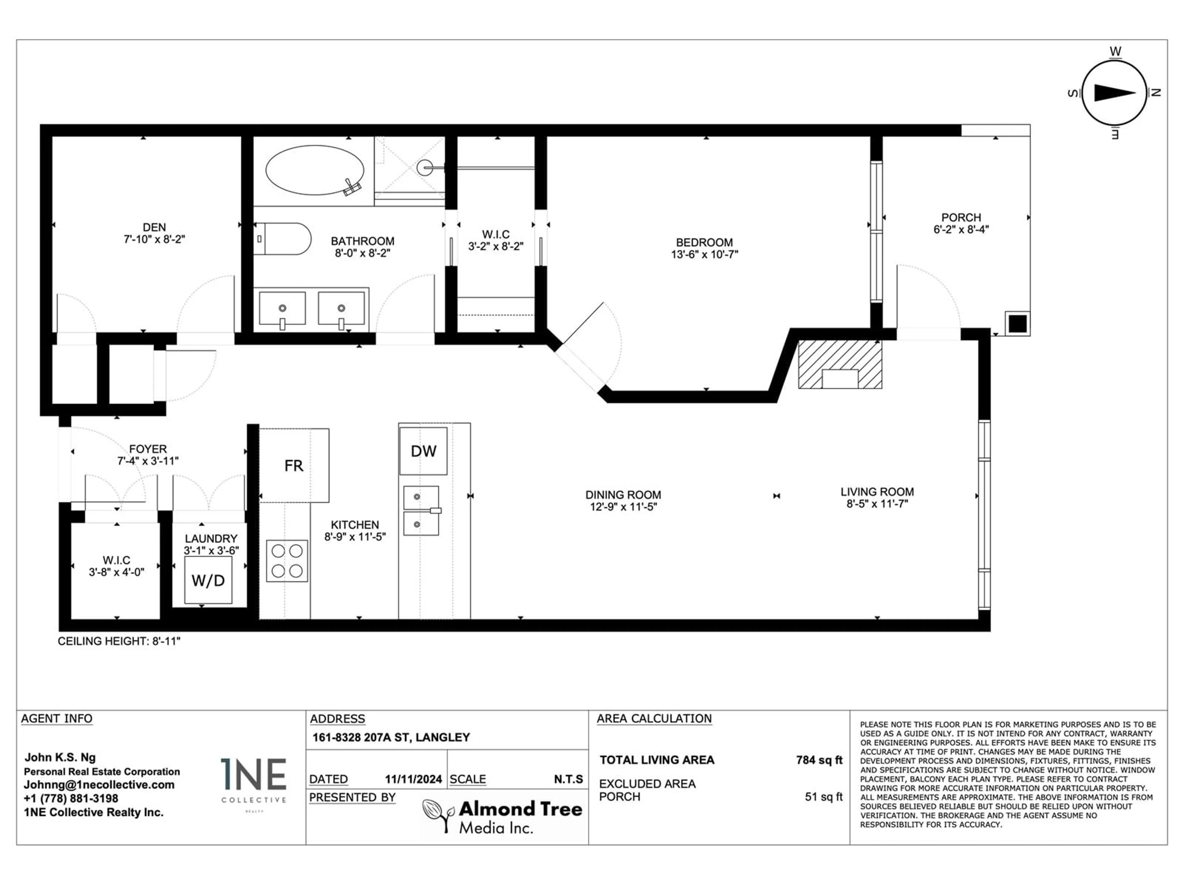 Floor plan for 161 8328 207A STREET, Langley British Columbia V2Y0K5