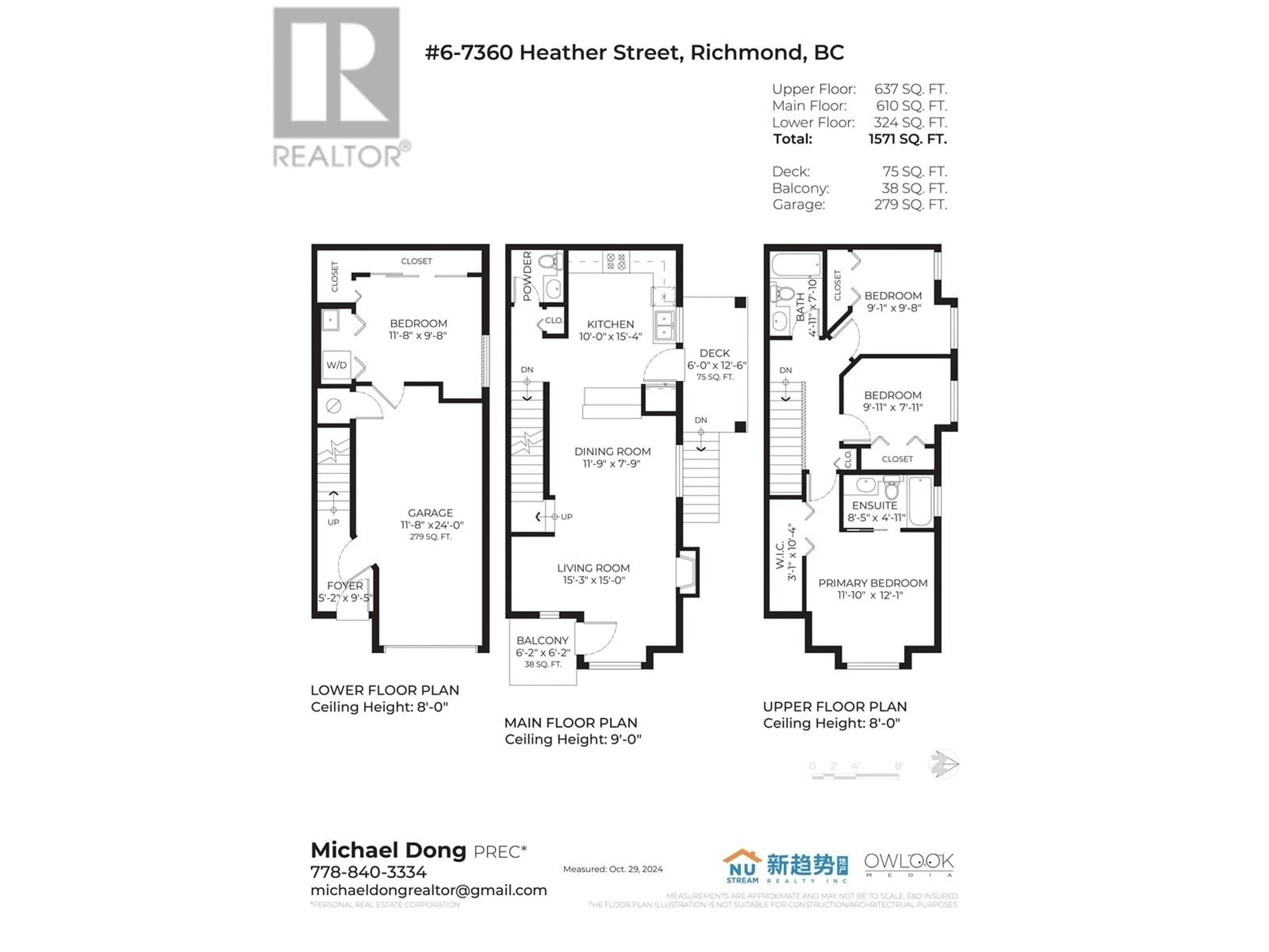 Floor plan for 6 7360 HEATHER STREET, Richmond British Columbia V6Y2P6