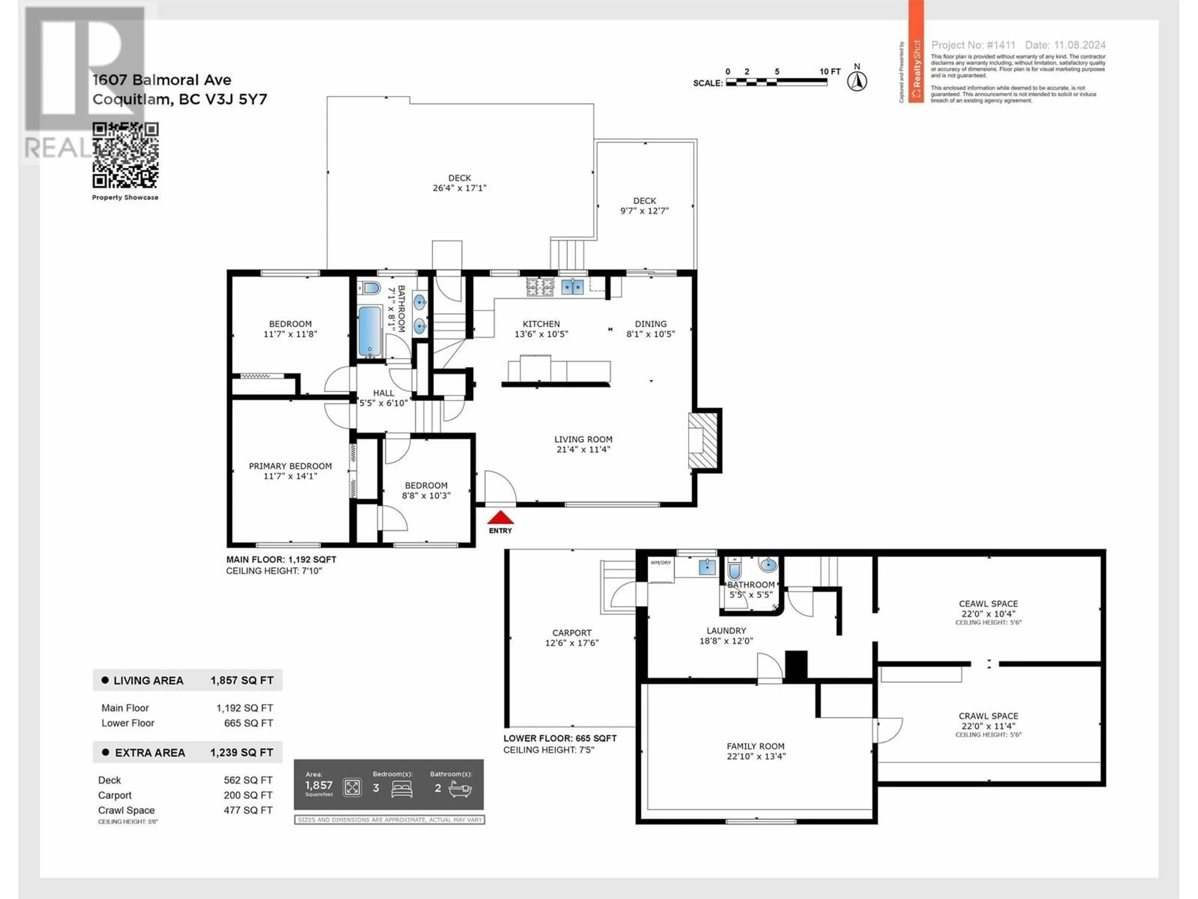 Floor plan for 1607 BALMORAL AVENUE, Coquitlam British Columbia V3J5Y7