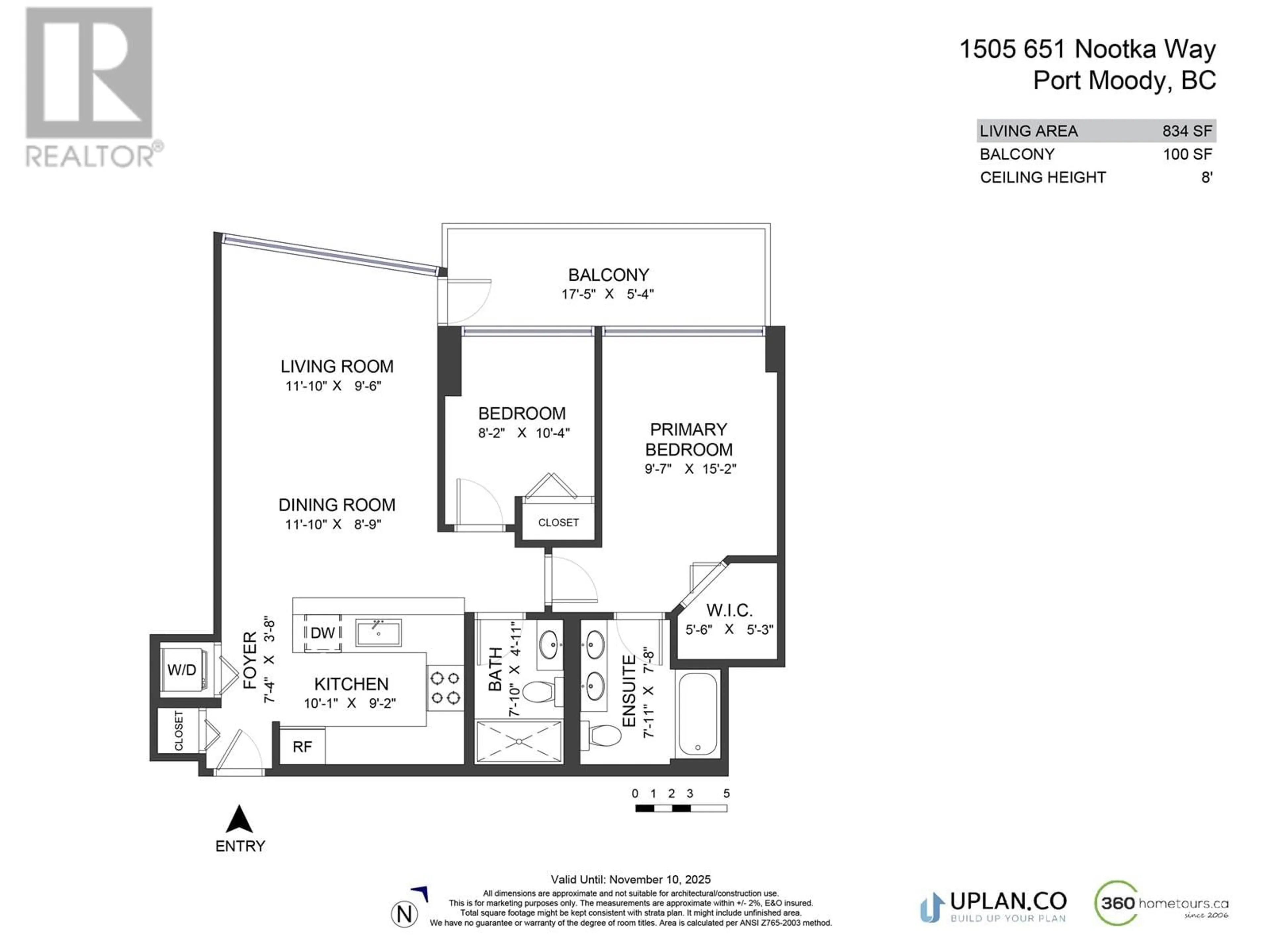 Floor plan for 1505 651 NOOTKA WAY, Port Moody British Columbia V3H0A1