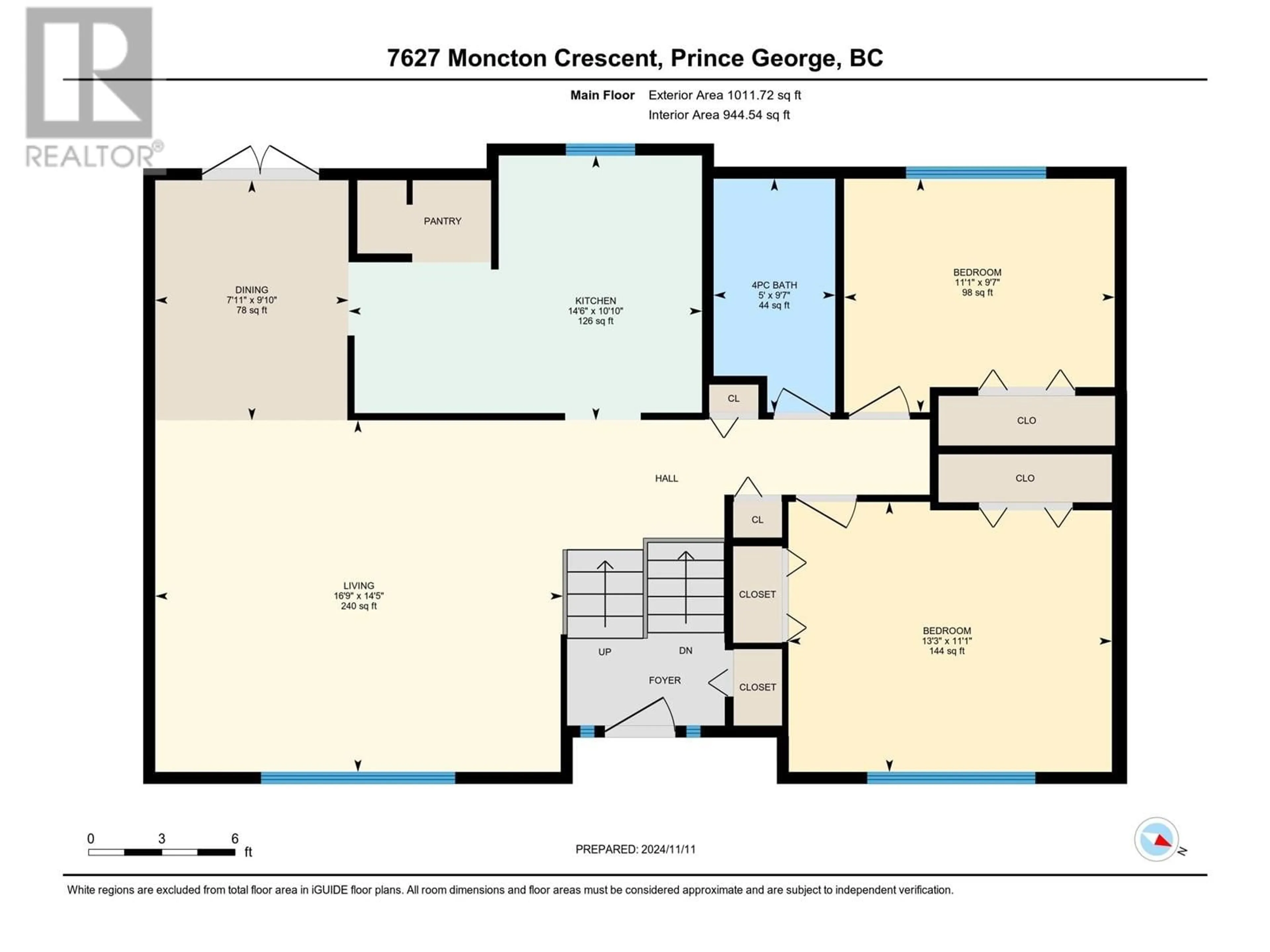 Floor plan for 7627 MONCTON CRESCENT, Prince George British Columbia V2N3M2