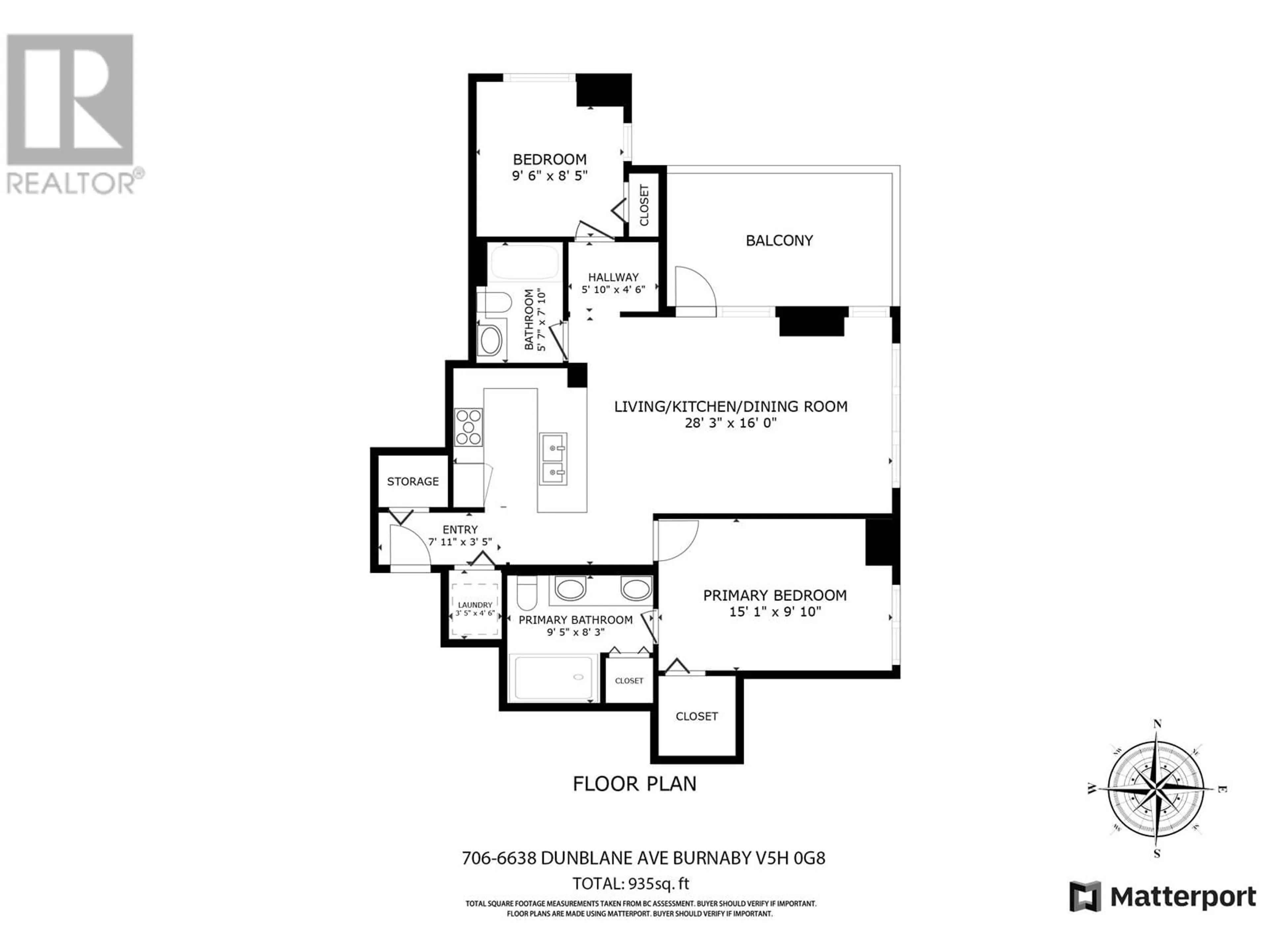 Floor plan for 706 6638 DUNBLANE AVENUE, Burnaby British Columbia V5H0G8