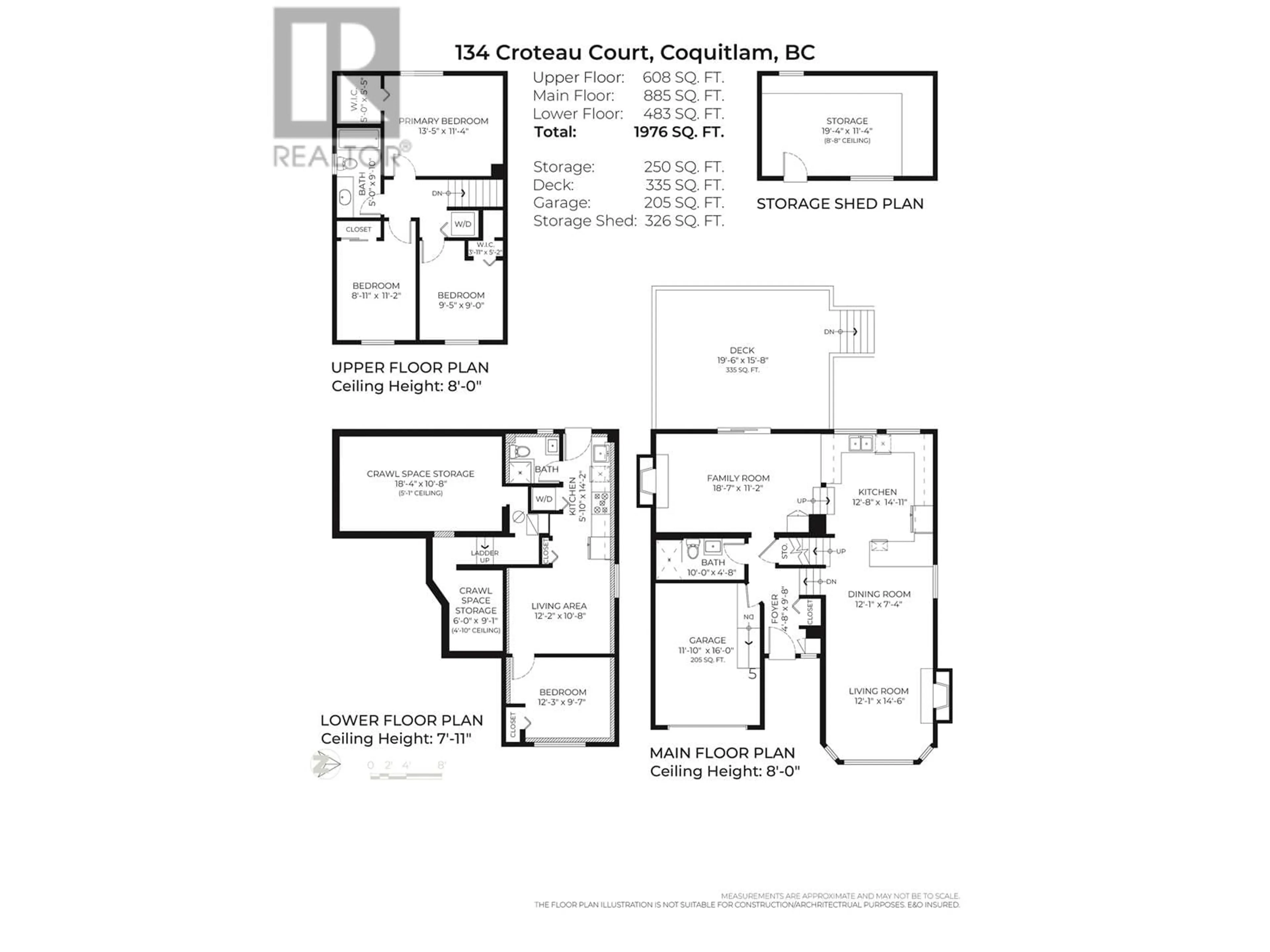 Floor plan for 134 CROTEAU COURT, Coquitlam British Columbia V3K6E2