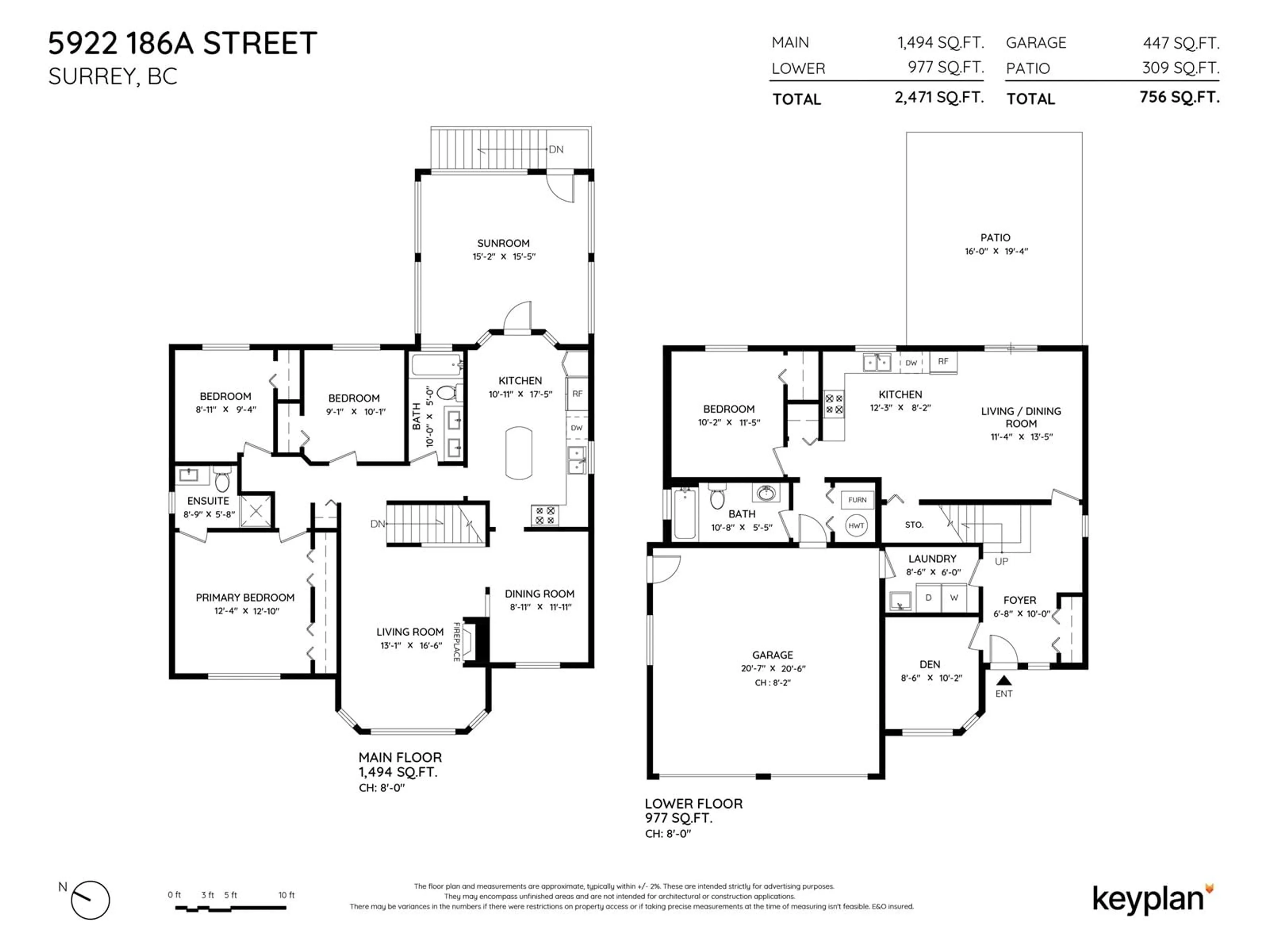 Floor plan for 5922 186A STREET, Surrey British Columbia V3S7Z9