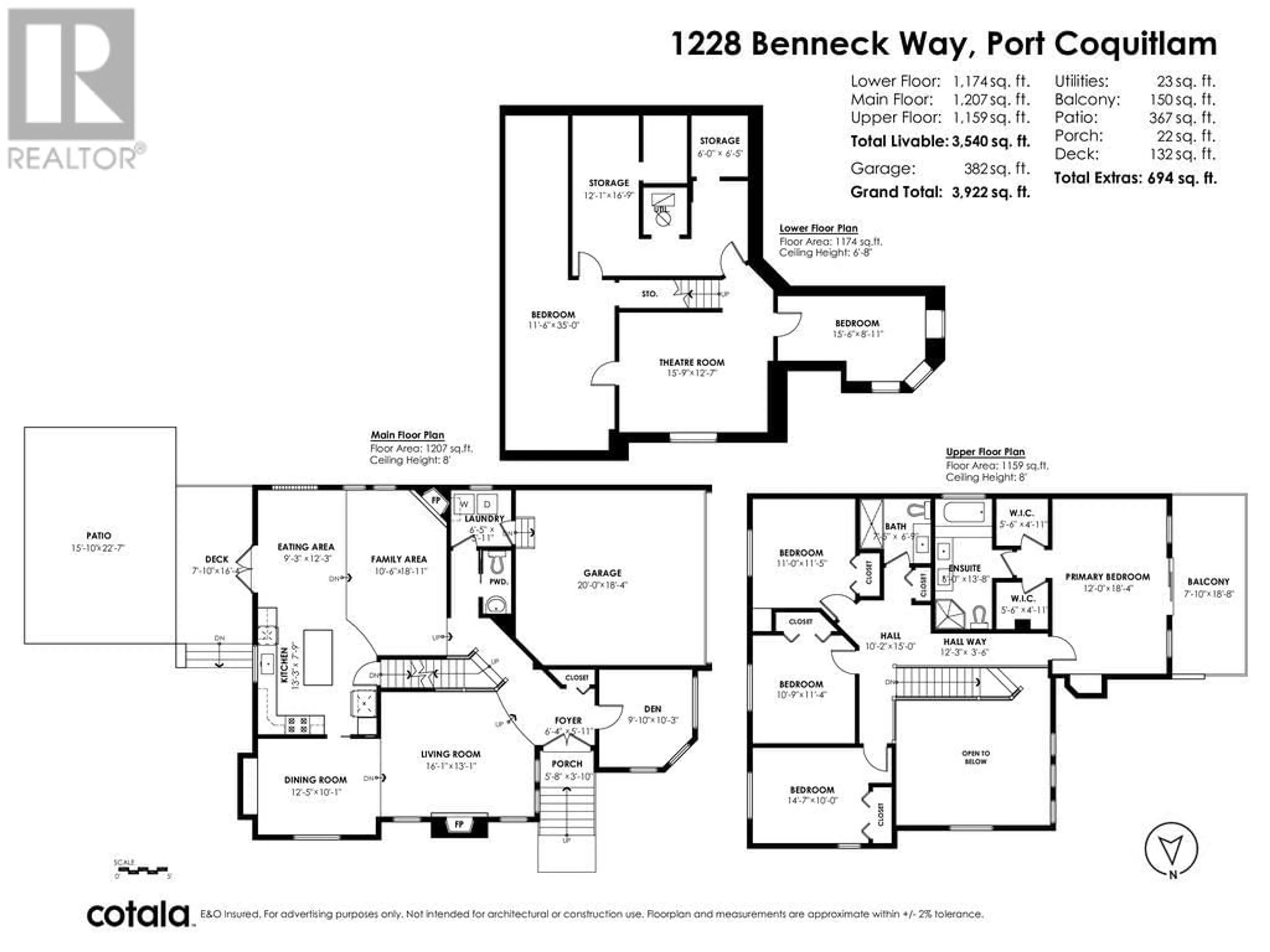 Floor plan for 1228 BENNECK WAY, Port Coquitlam British Columbia V3C5Y9