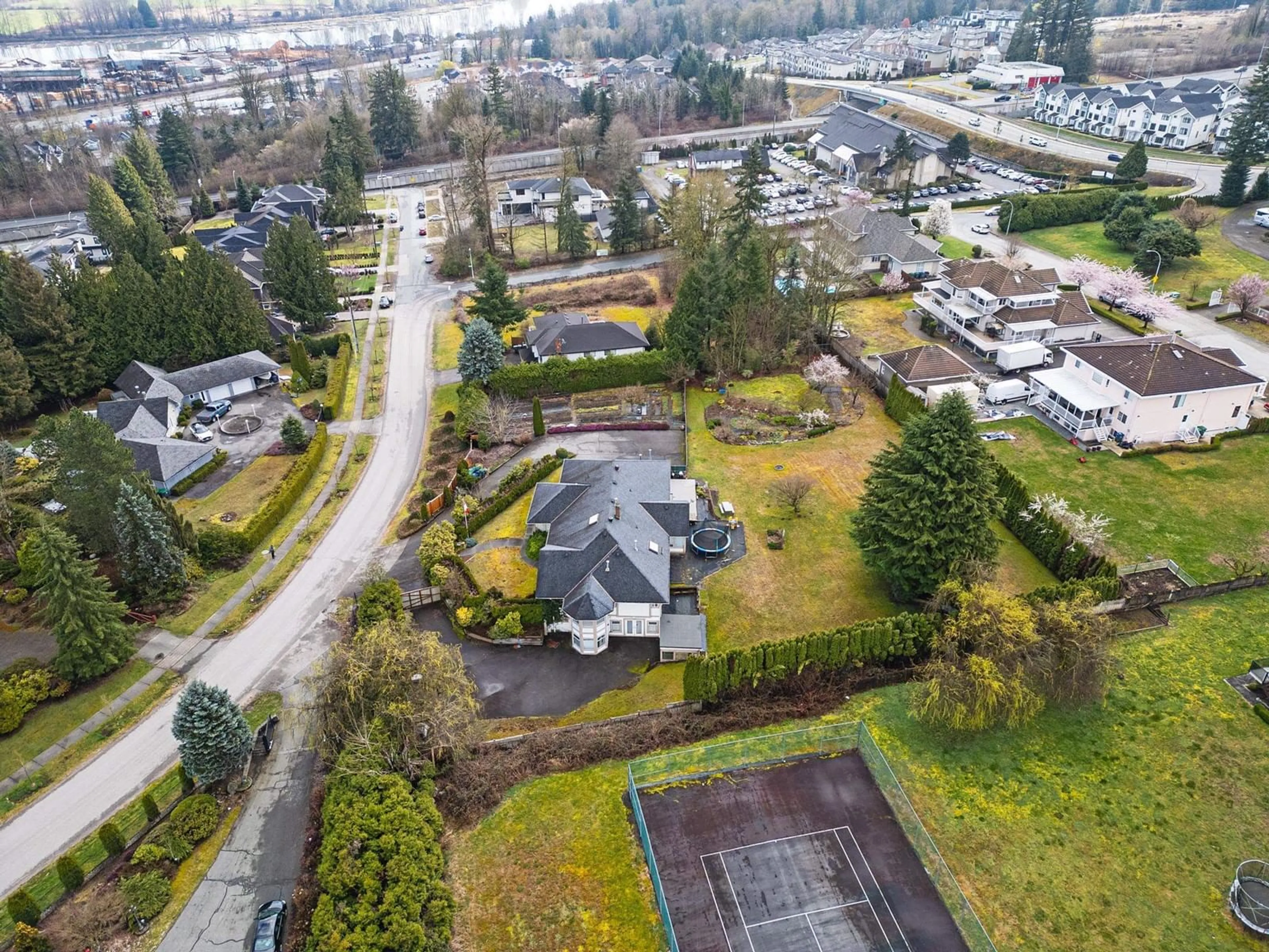 Frontside or backside of a home, the fenced backyard for 17484 ABBEY DRIVE, Surrey British Columbia V4N4H2