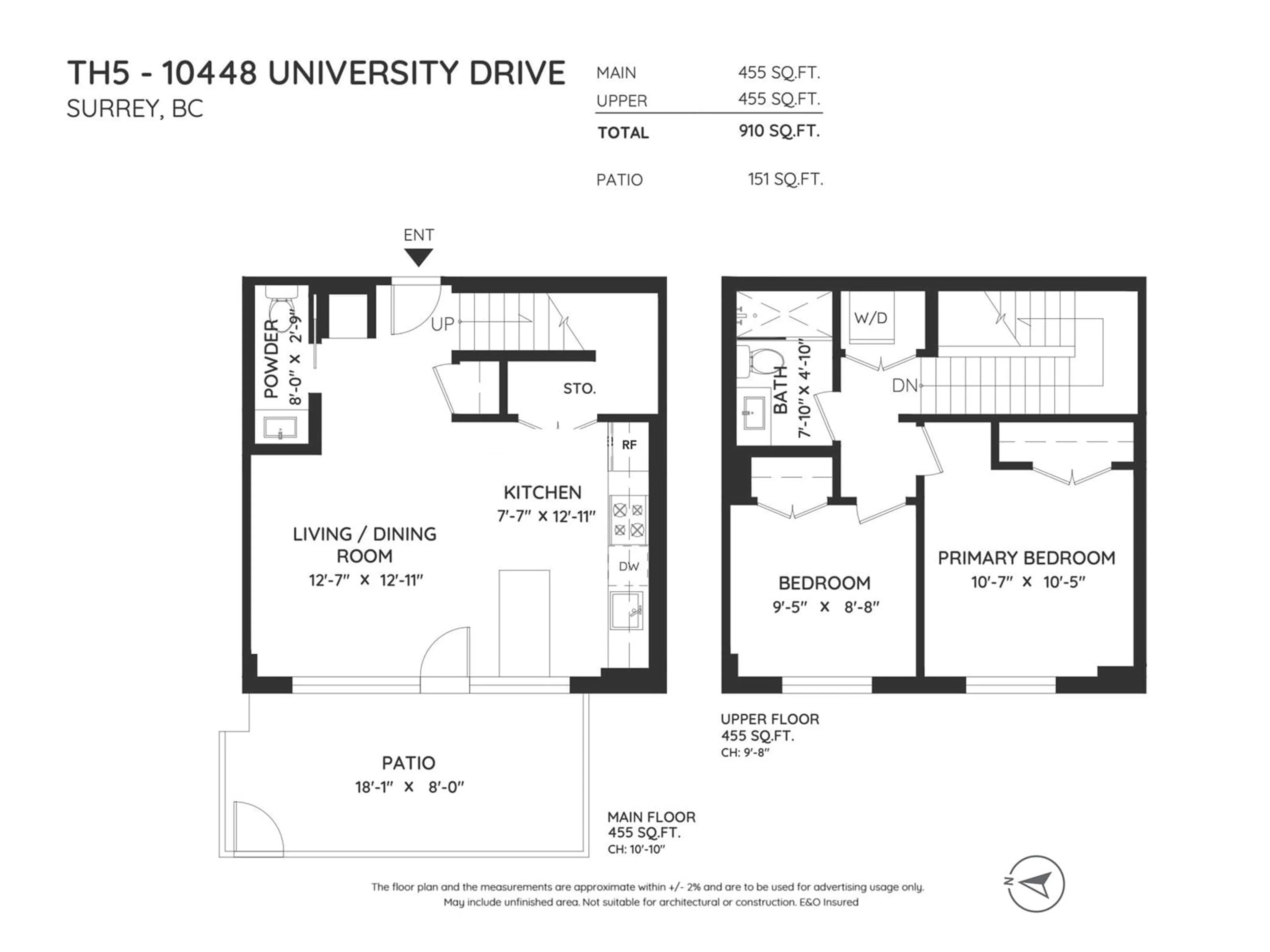 Floor plan for TH5 10448 UNIVERSITY DRIVE, Surrey British Columbia V3T0K1