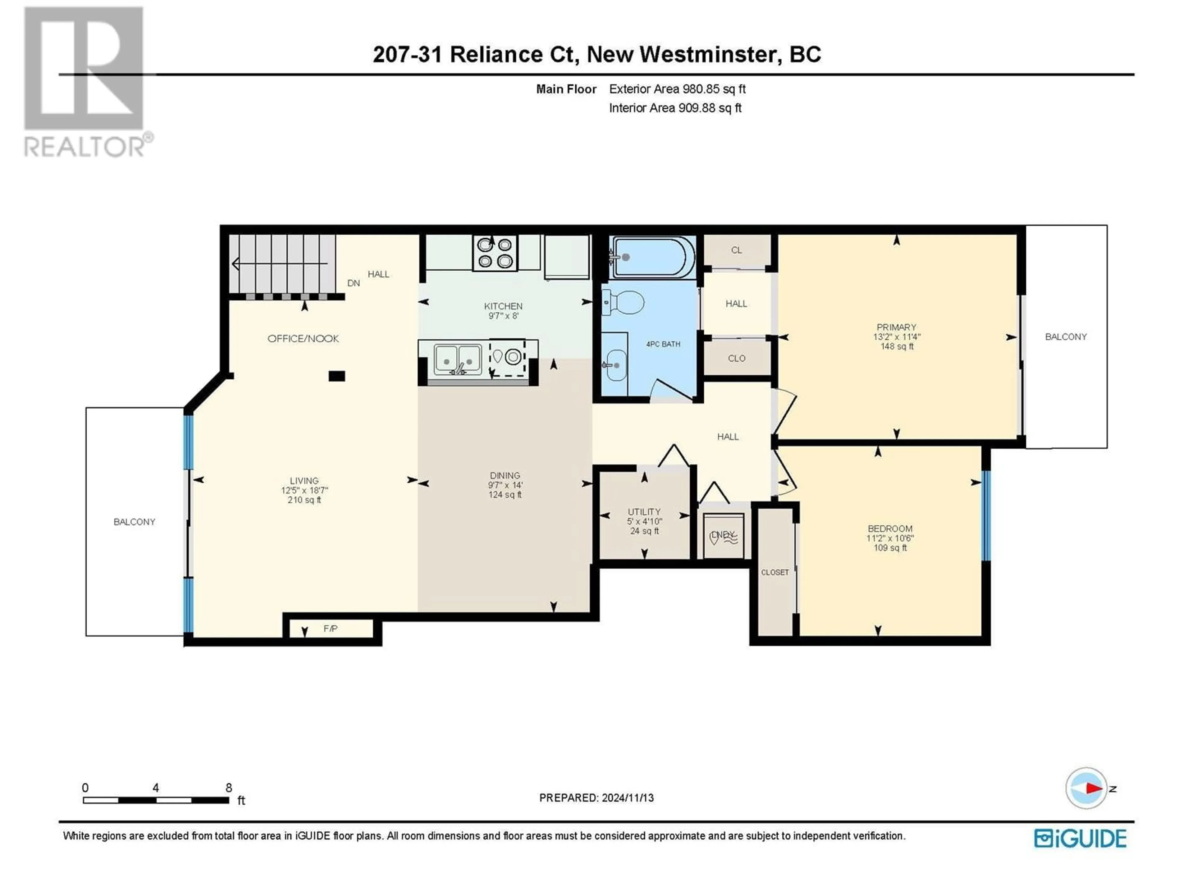 Floor plan for 207 31 RELIANCE COURT, New Westminster British Columbia V3M6C6