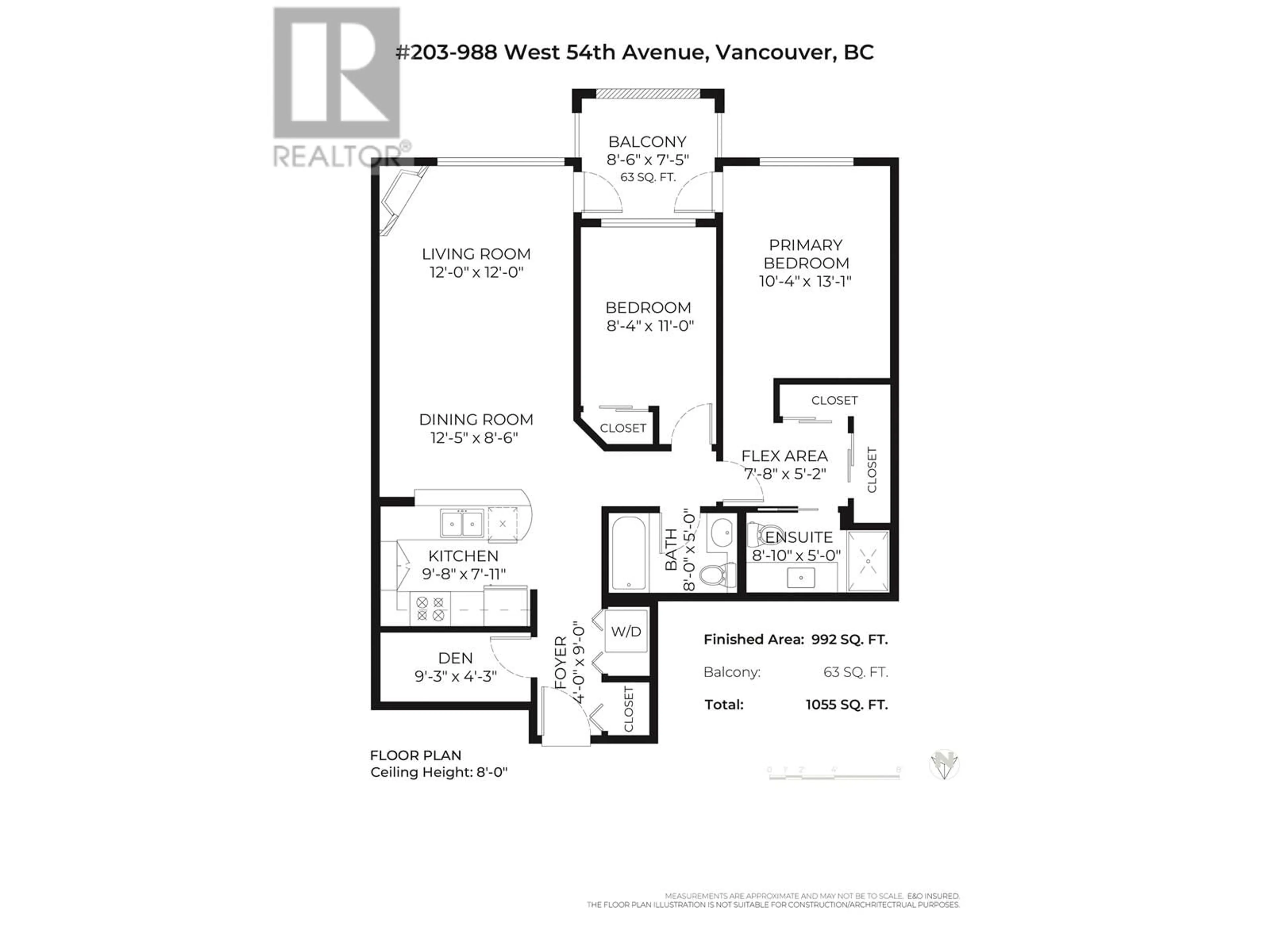 Floor plan for 203 988 W 54 TH AVENUE, Vancouver British Columbia V6P1M9