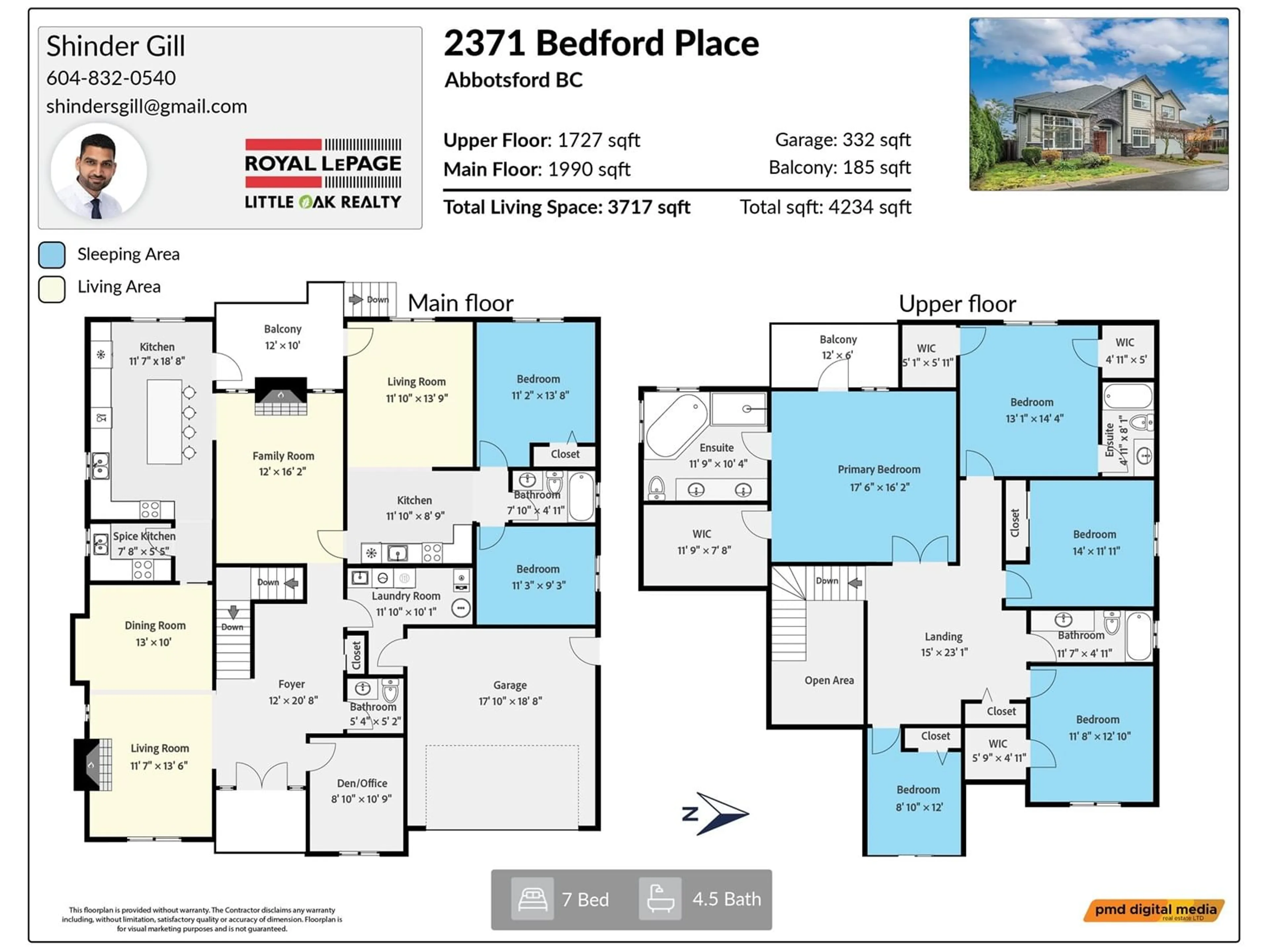 Floor plan for 2371 BEDFORD PLACE, Abbotsford British Columbia V2T4A4