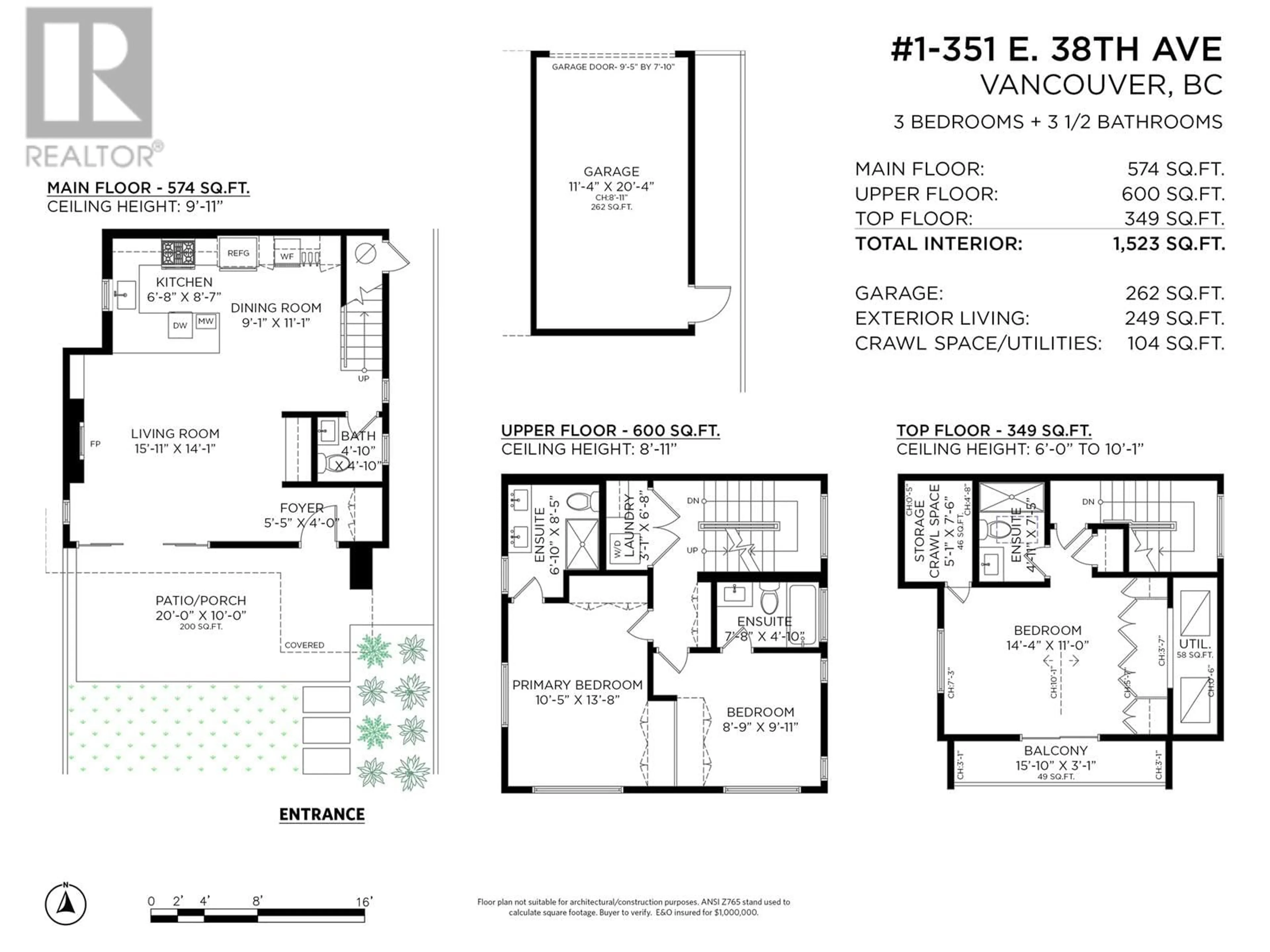 Floor plan for 1 351 E 38TH AVENUE, Vancouver British Columbia V5W1H5