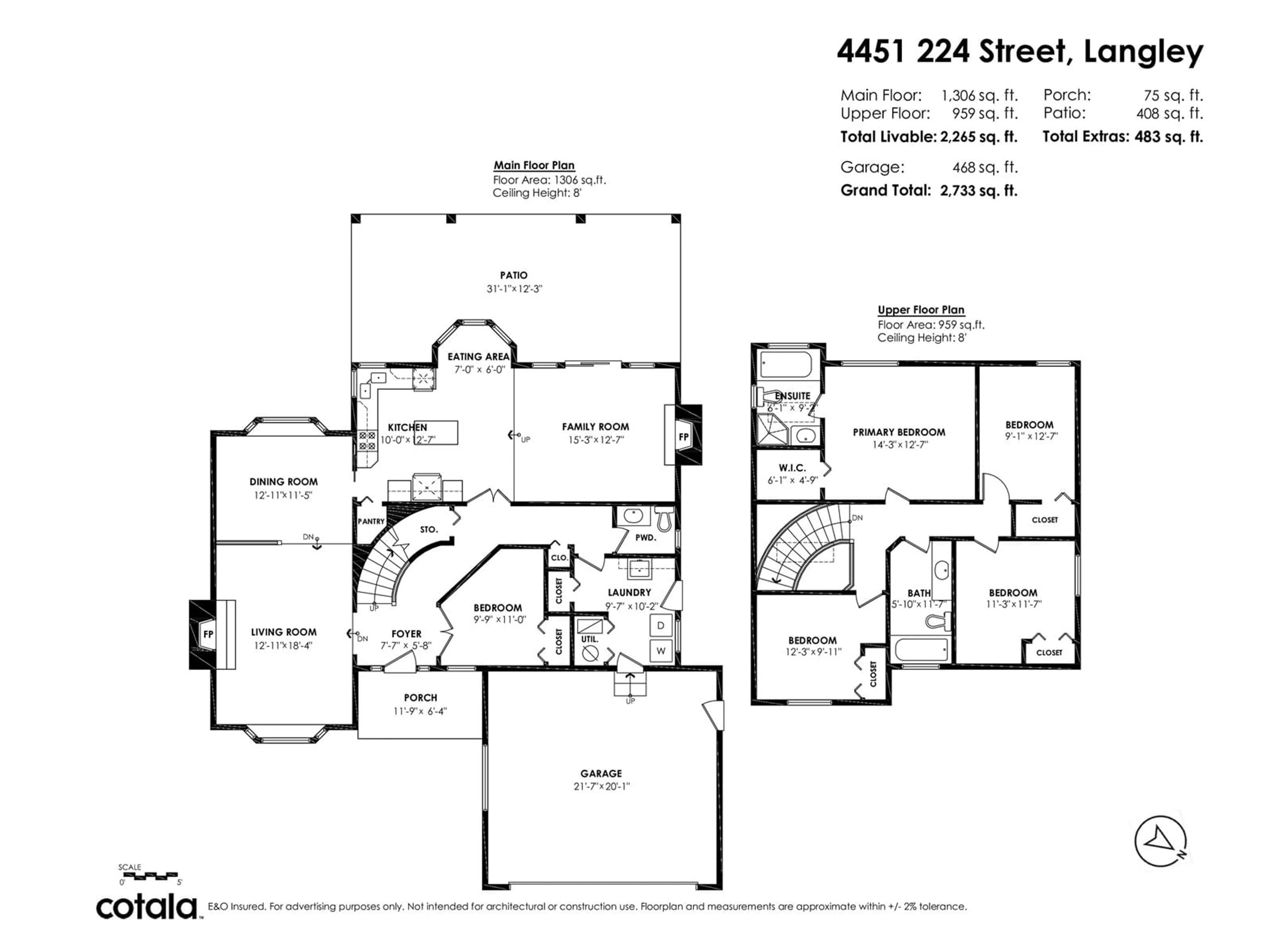 Floor plan for 4451 224 STREET, Langley British Columbia V2Z1A8