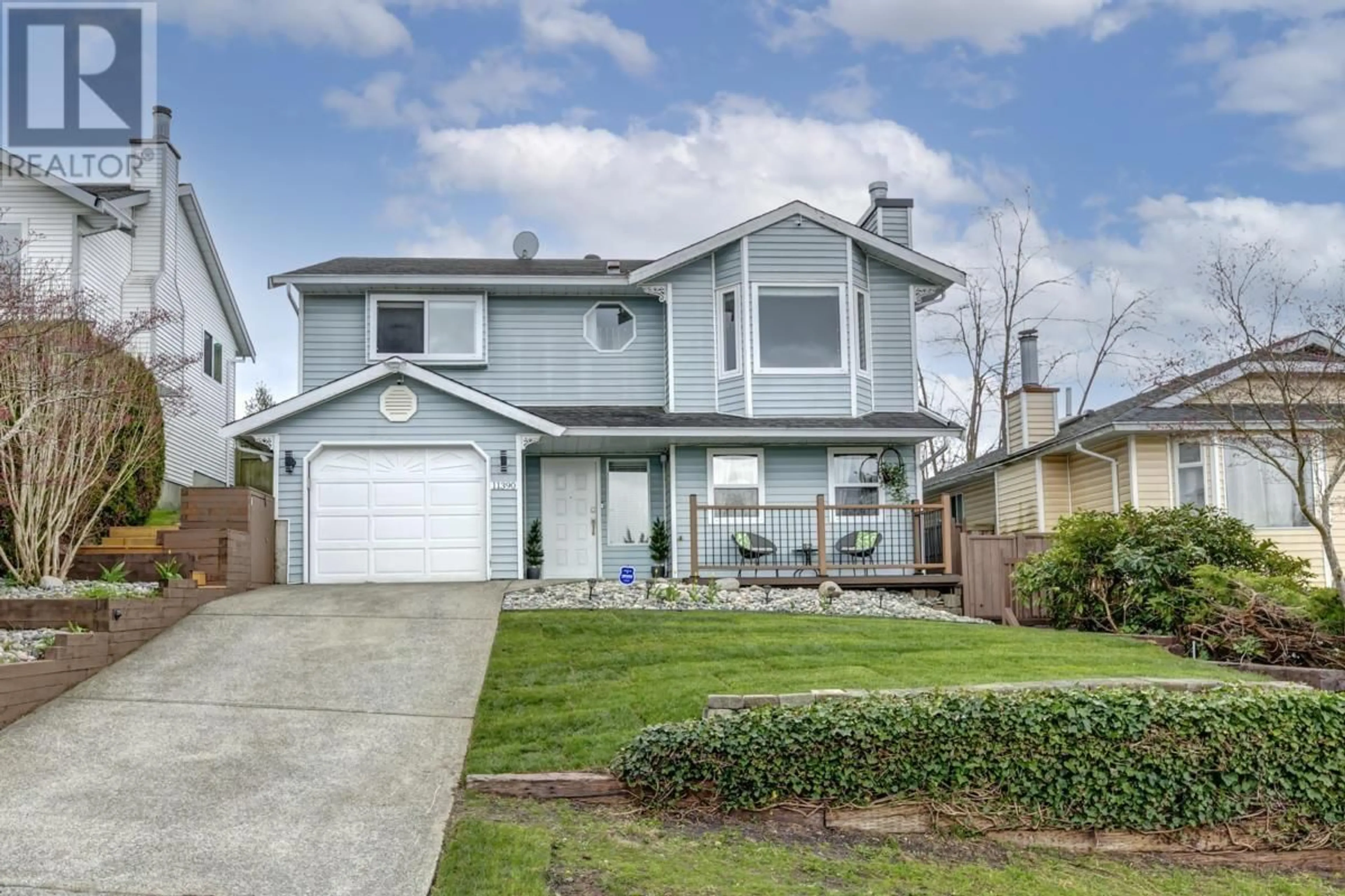 Frontside or backside of a home, the fenced backyard for 11390 HARRISON STREET, Maple Ridge British Columbia V2X9L2