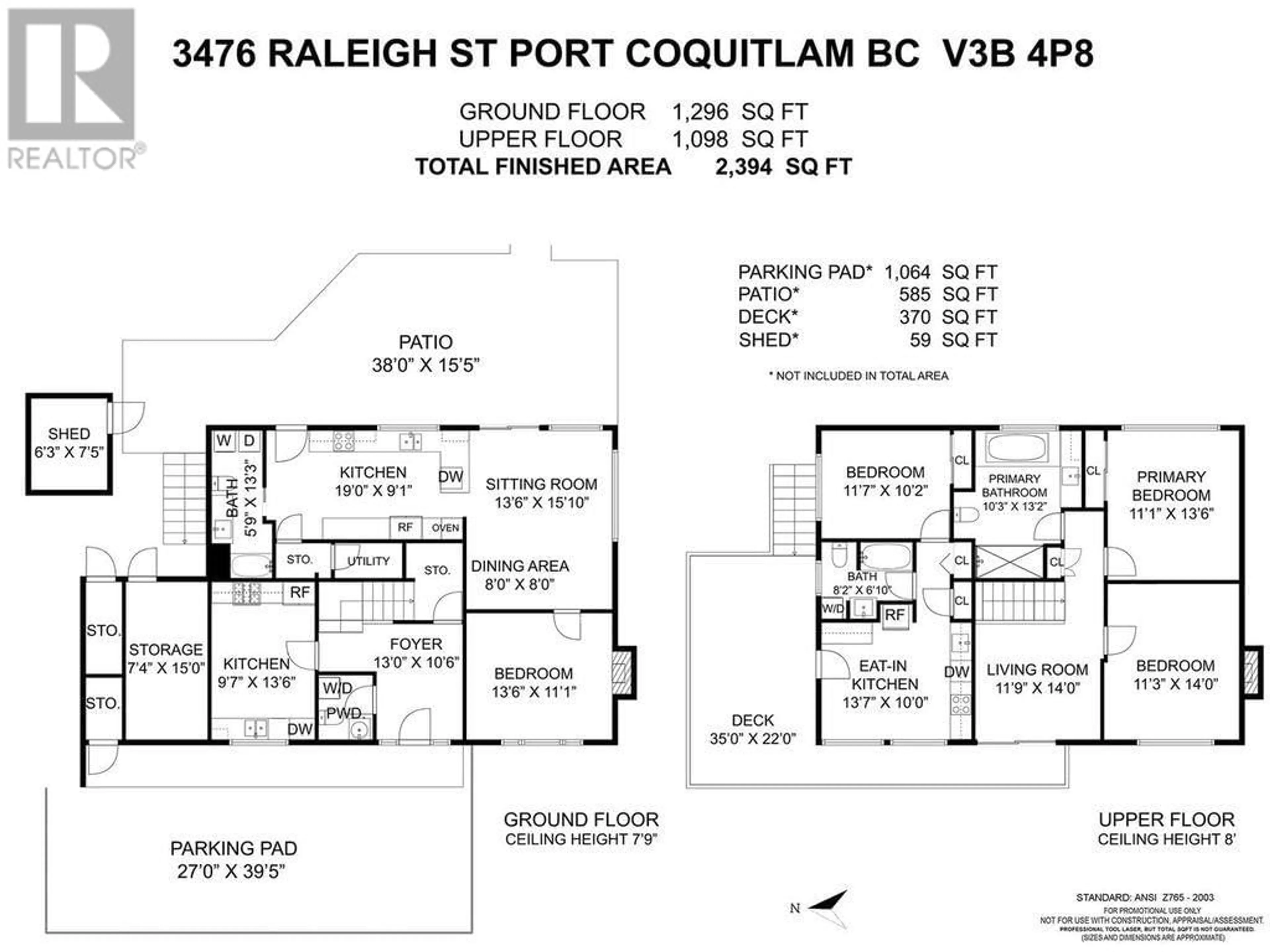 Floor plan for 3476 RALEIGH STREET, Port Coquitlam British Columbia V3B4P8