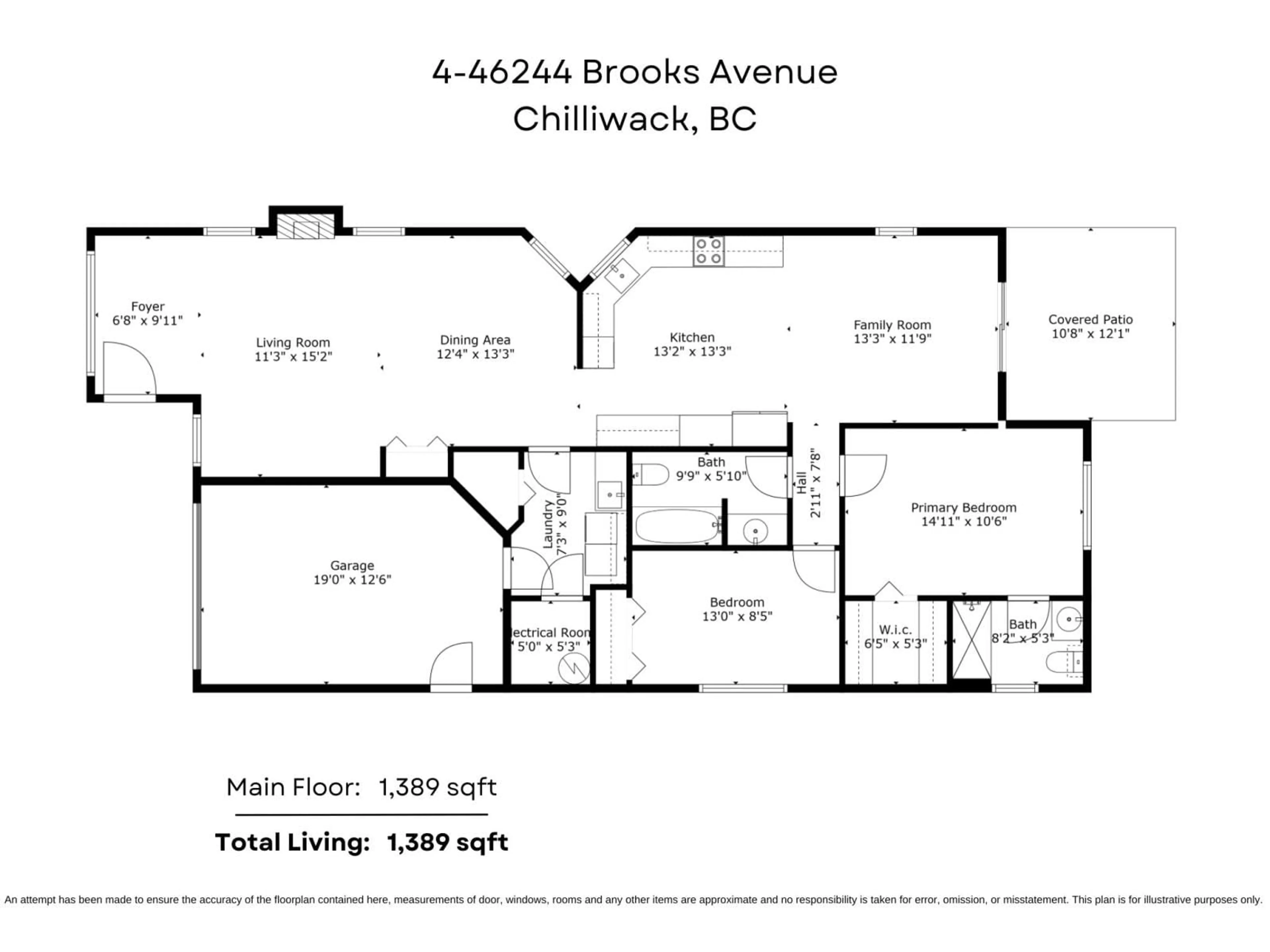 Floor plan for 4 46244 BROOKS AVENUE, Chilliwack British Columbia V2P1C4