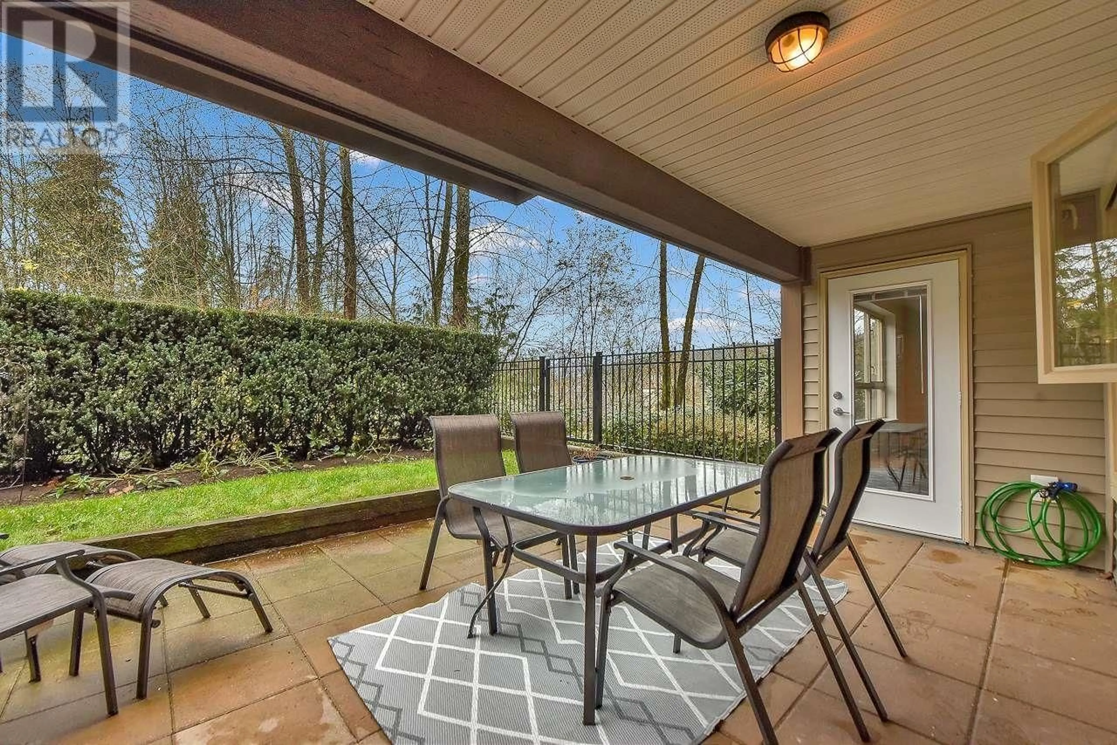 Patio, the fenced backyard for 102 700 KLAHANIE DRIVE, Port Moody British Columbia V3H5L3