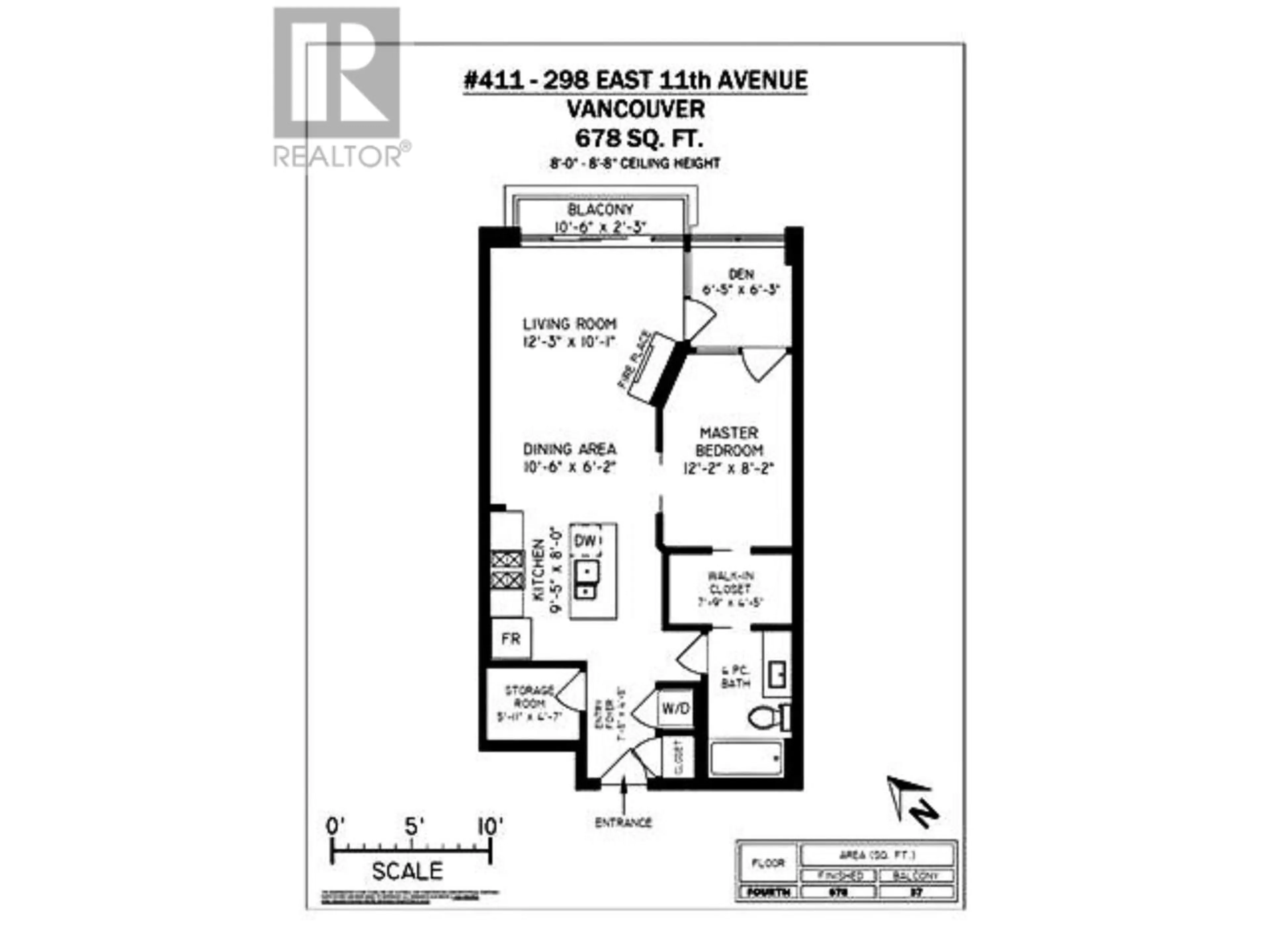 Floor plan for 411 298 E 11TH AVENUE, Vancouver British Columbia V5T0A2