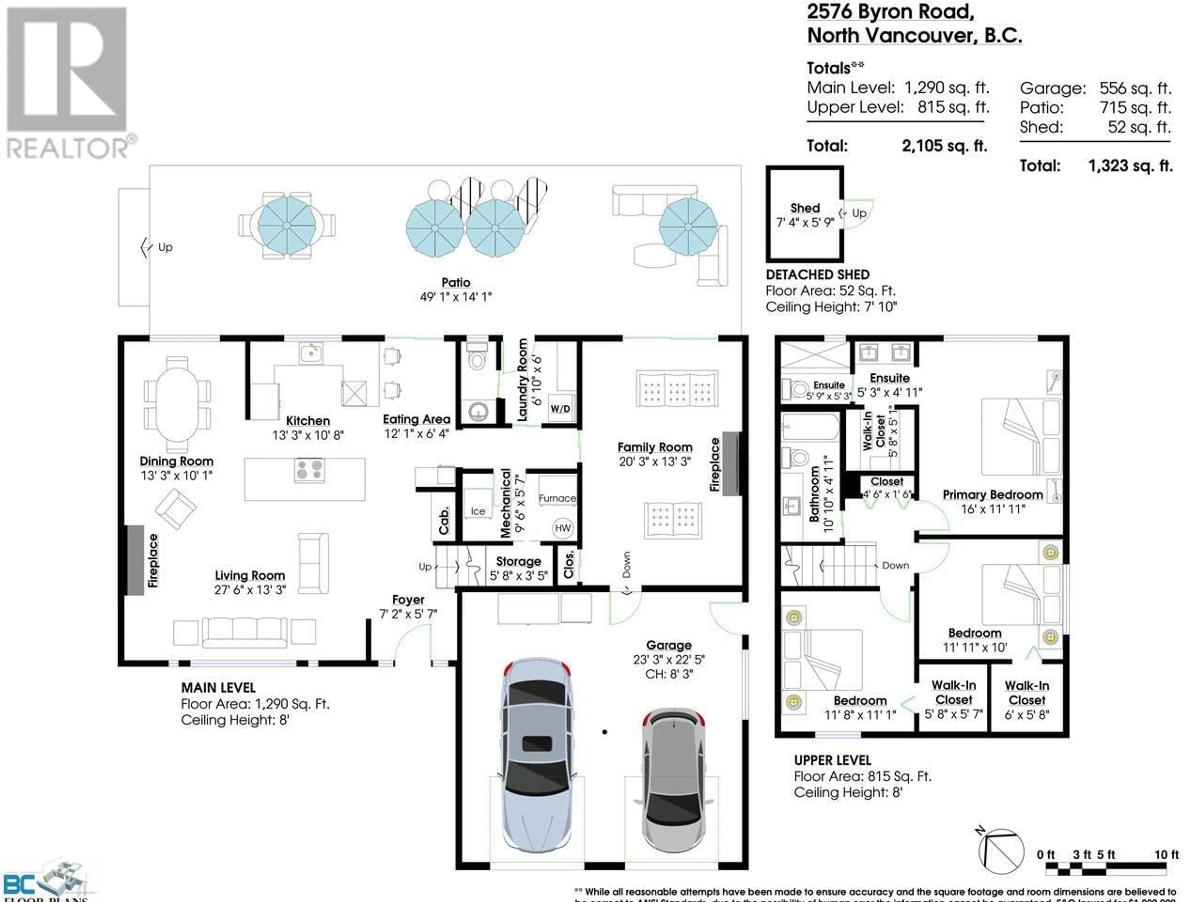 Floor plan for 2576 BYRON ROAD, North Vancouver British Columbia V7H1M2