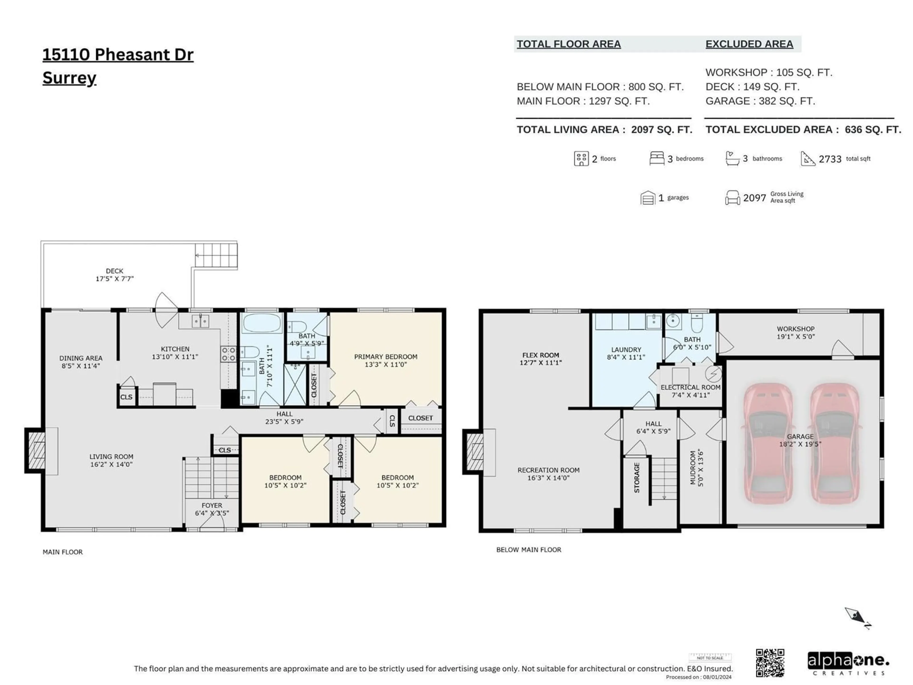 Floor plan for 15110 PHEASANT DRIVE, Surrey British Columbia V3R4X5