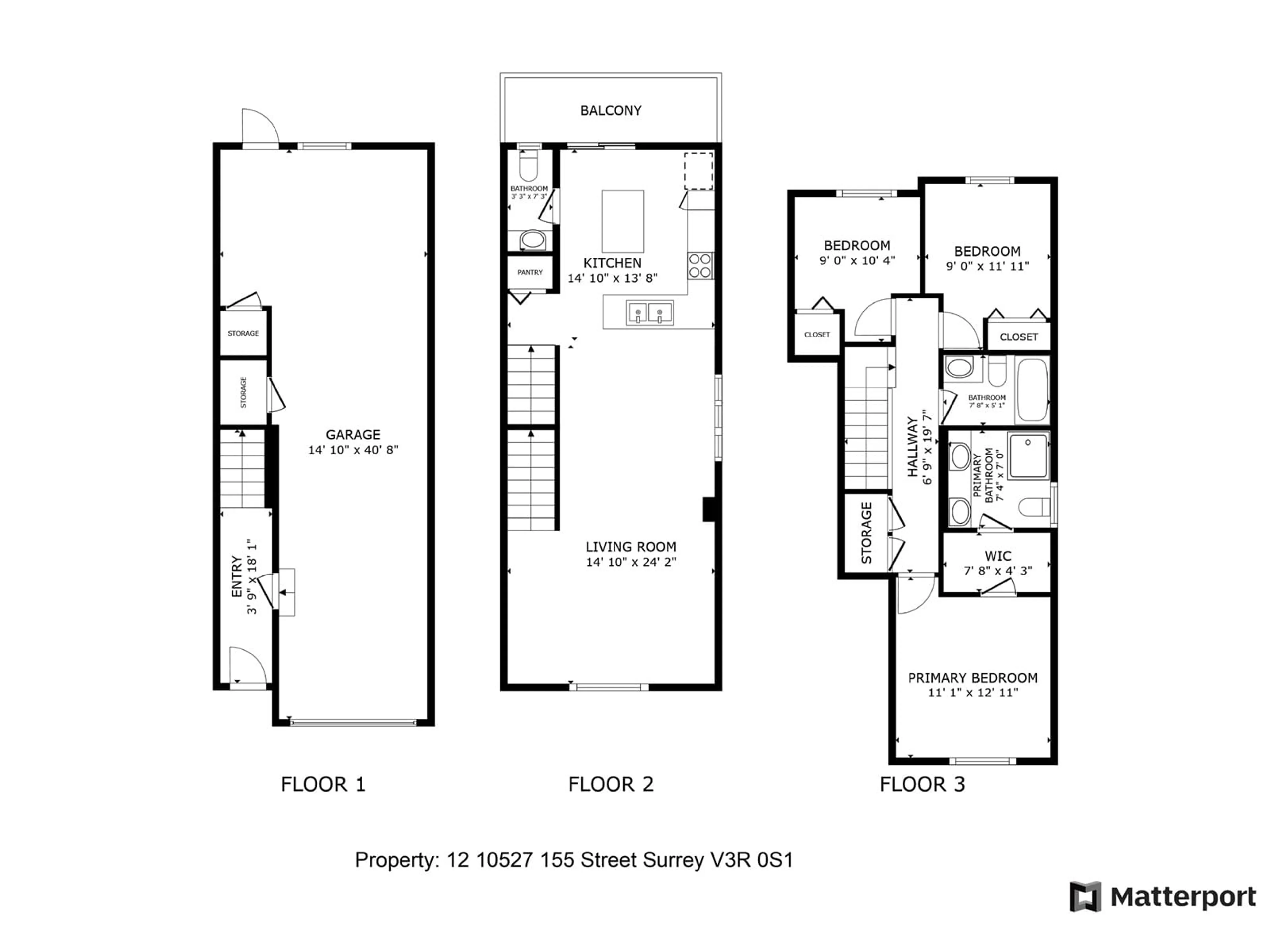 Floor plan for 12 10527 155 STREET, Surrey British Columbia V3R4K1